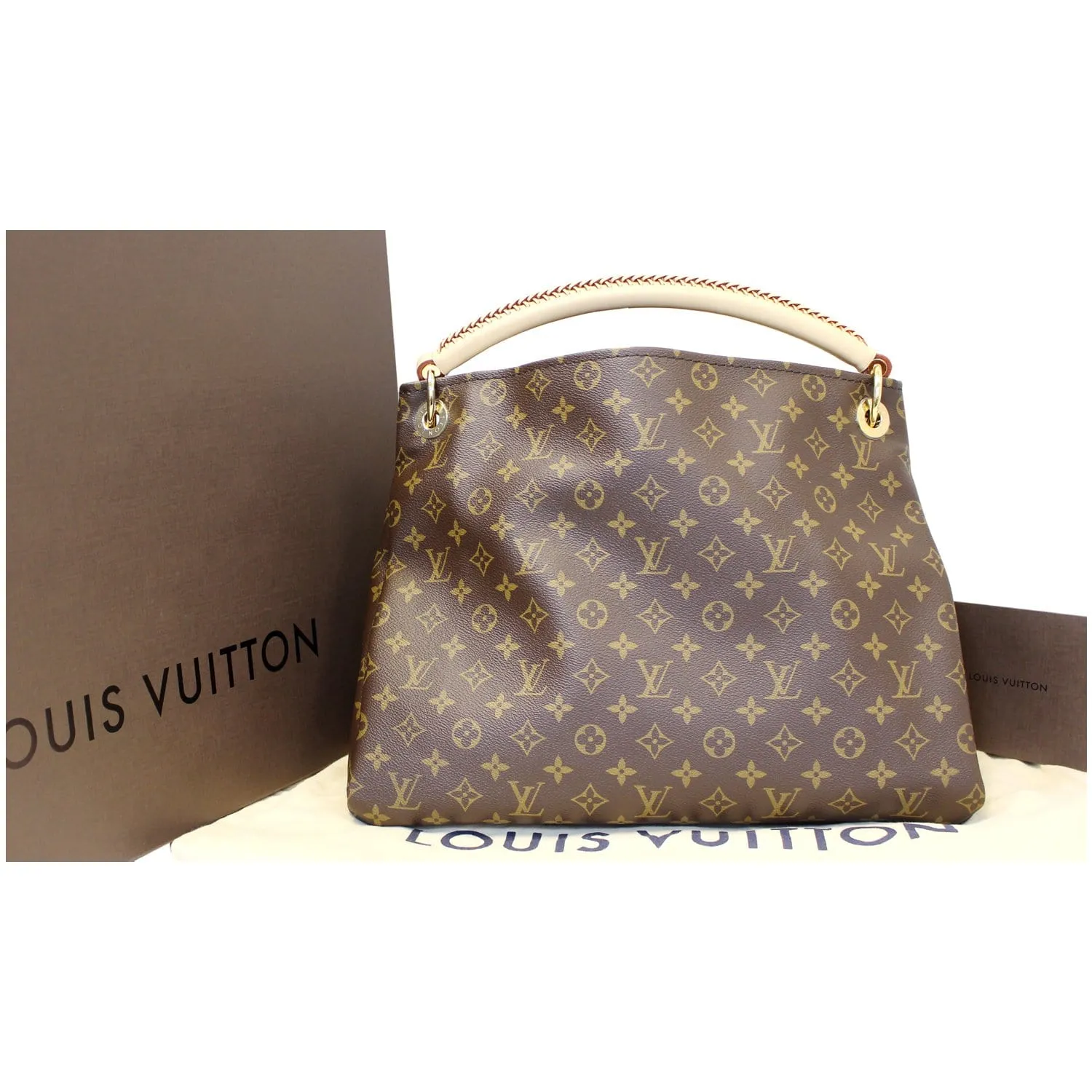 LOUIS VUITTON Artsy MM Monogram Canvas Shoulder Bag Brown