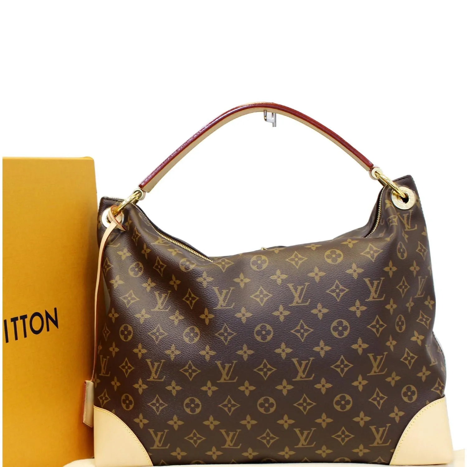LOUIS VUITTON Berri MM Monogram Canvas Shoulder Bag Brown