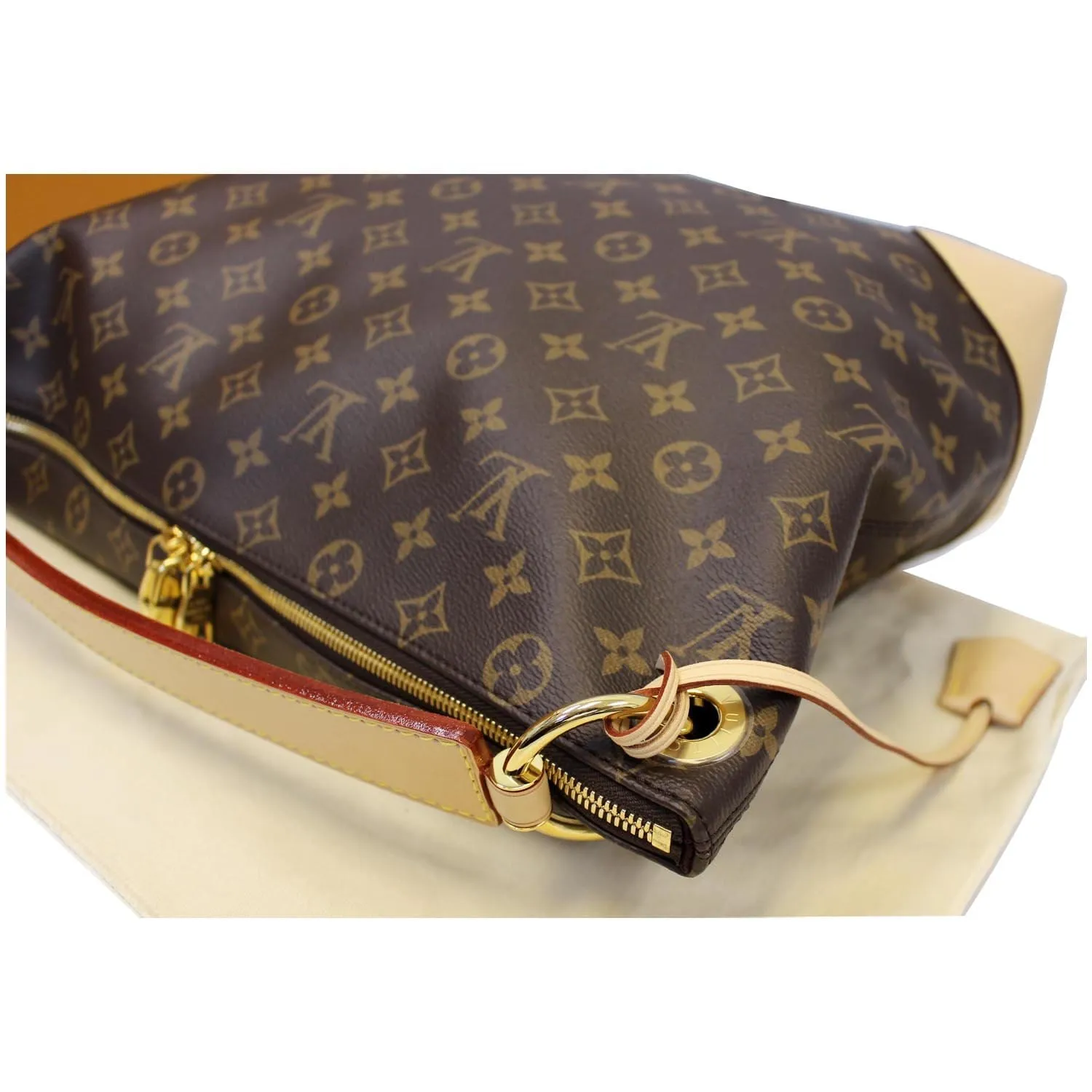 LOUIS VUITTON Berri MM Monogram Canvas Shoulder Bag Brown