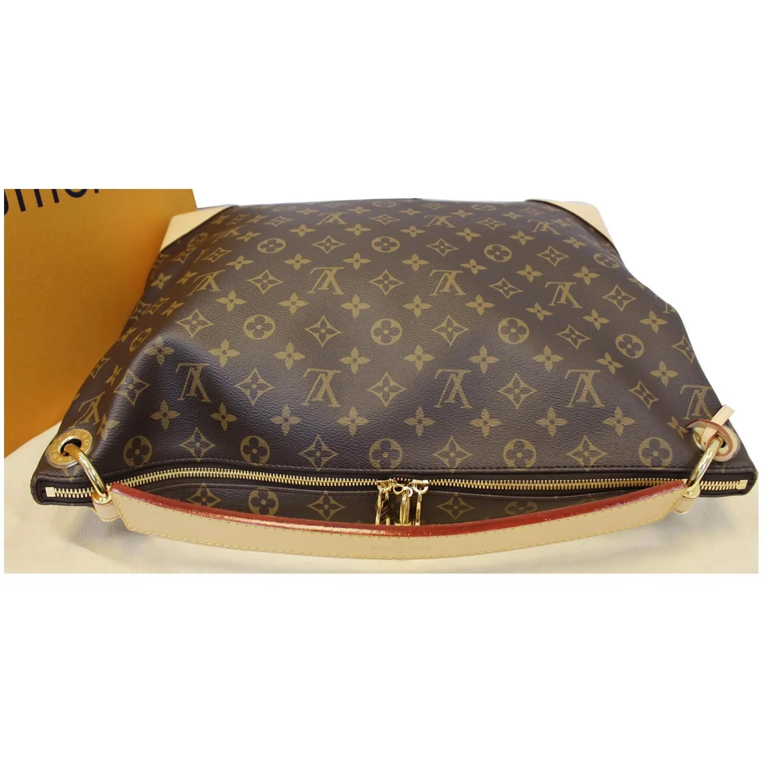 LOUIS VUITTON Berri MM Monogram Canvas Shoulder Bag Brown
