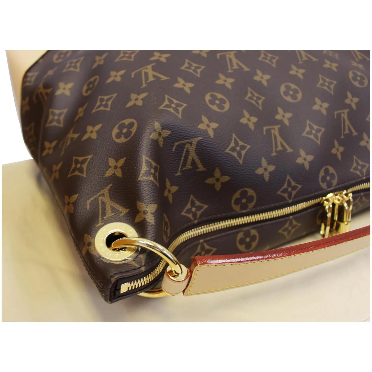 LOUIS VUITTON Berri MM Monogram Canvas Shoulder Bag Brown