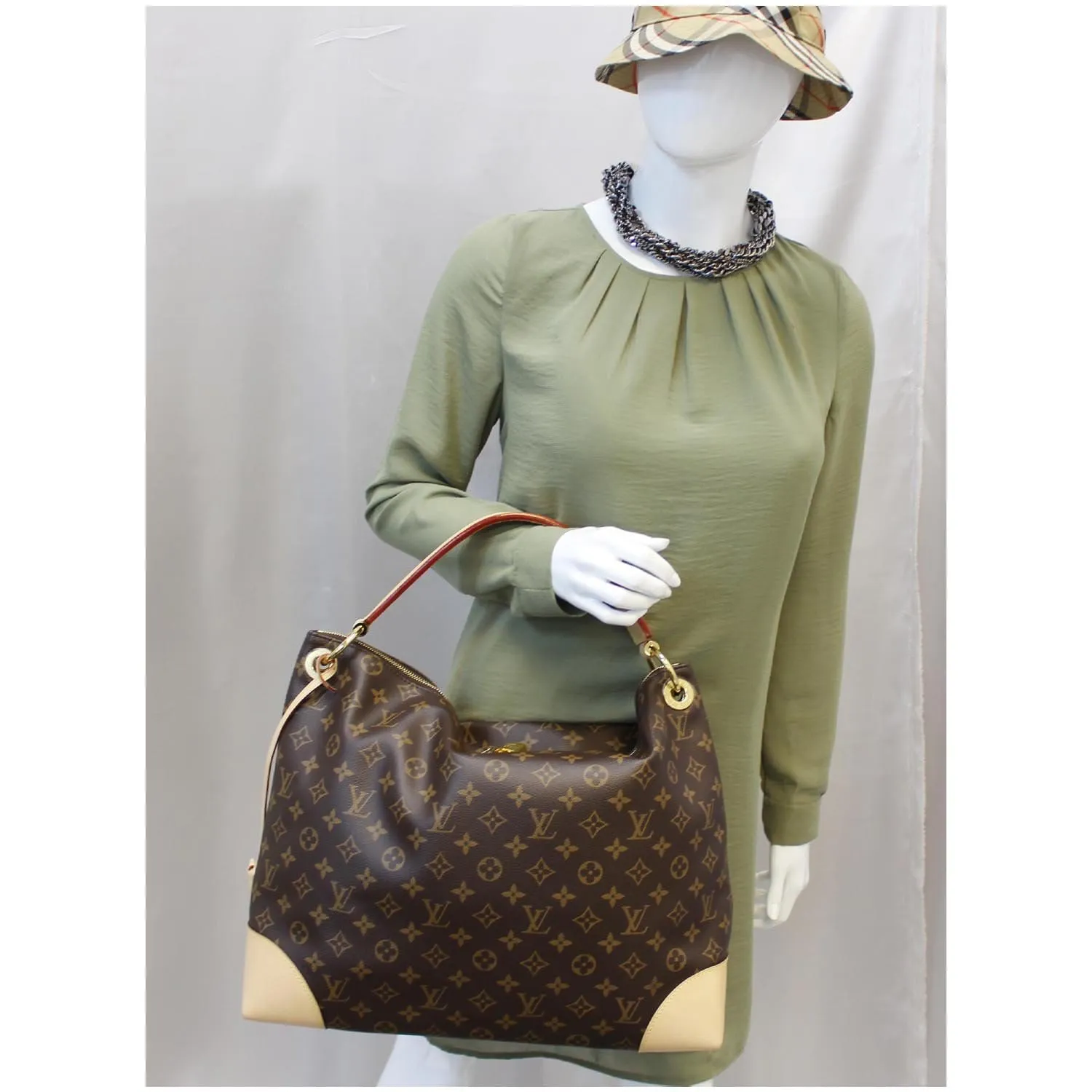 LOUIS VUITTON Berri MM Monogram Canvas Shoulder Bag Brown