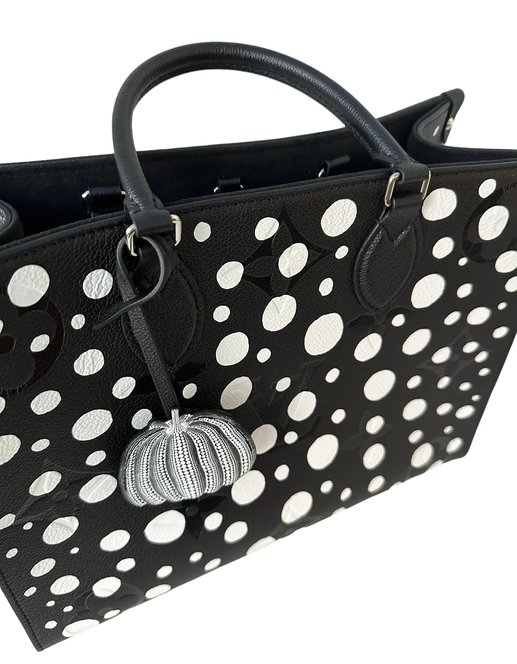 Louis Vuitton Black/White Empreinte Monogram LV x YK OnTheGo MM Tote Bag