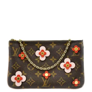 LOUIS VUITTON Blooming Flowers Pochette Monogram Canvas Chain Crossbody Bag Brown