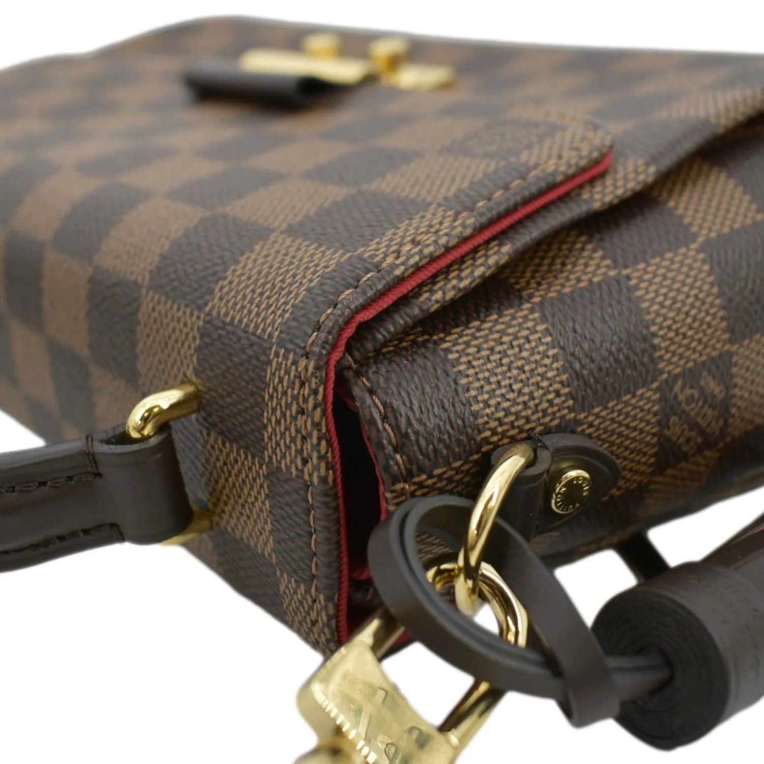 LOUIS VUITTON Croisette Damier Ebene Crossbody Bag Brown