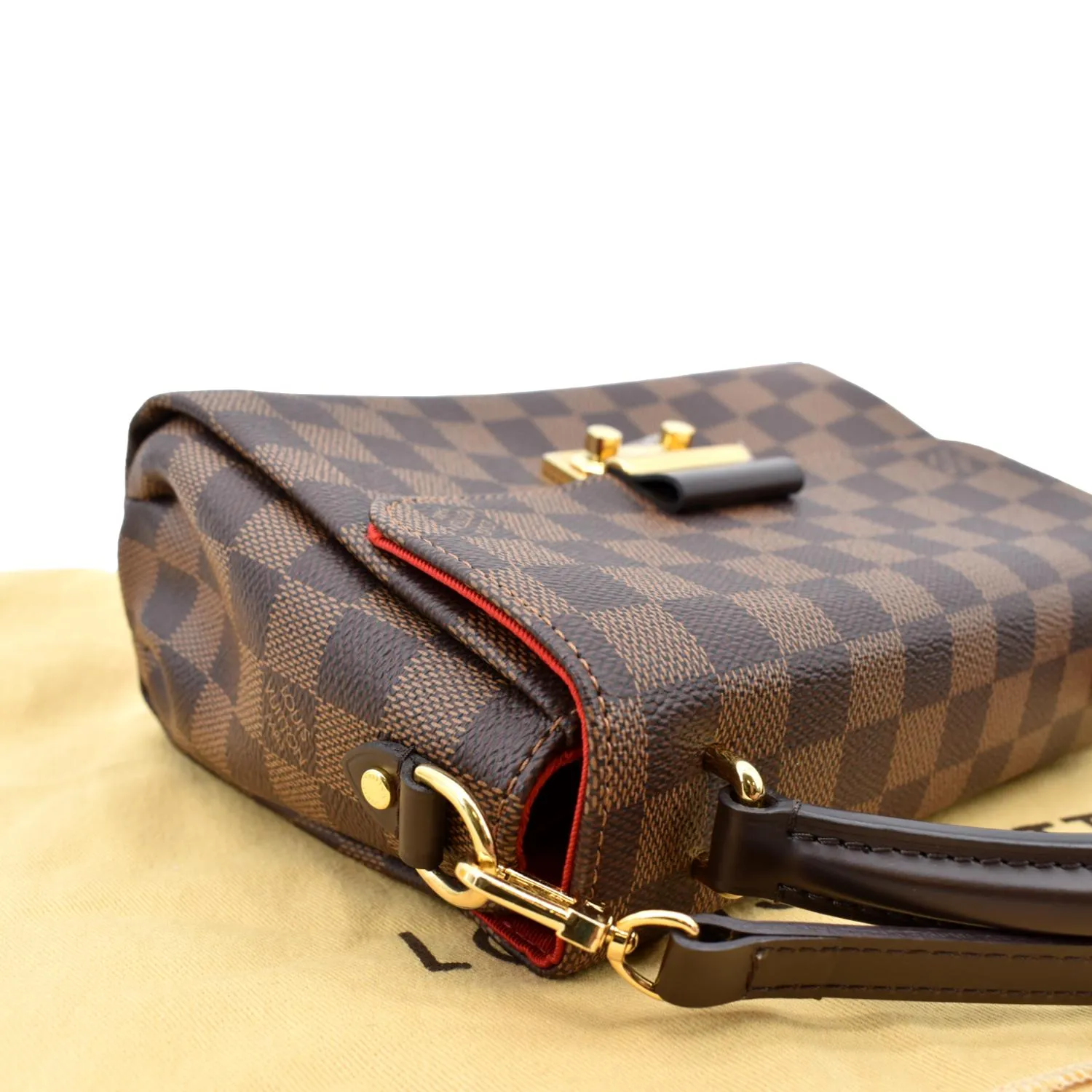 LOUIS VUITTON Croisette Damier Ebene Crossbody Bag Brown