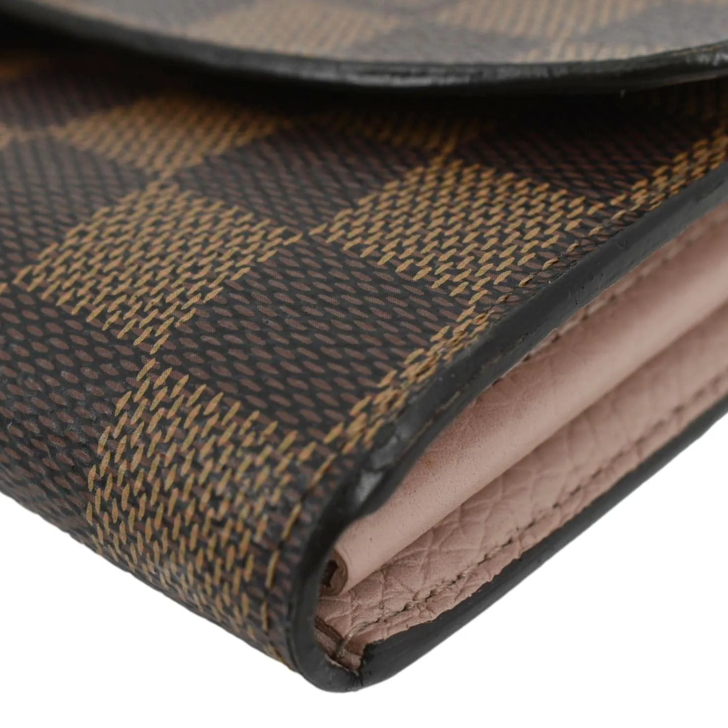 LOUIS VUITTON Croisette Damier Ebene Crossbody Chain Wallet Brown
