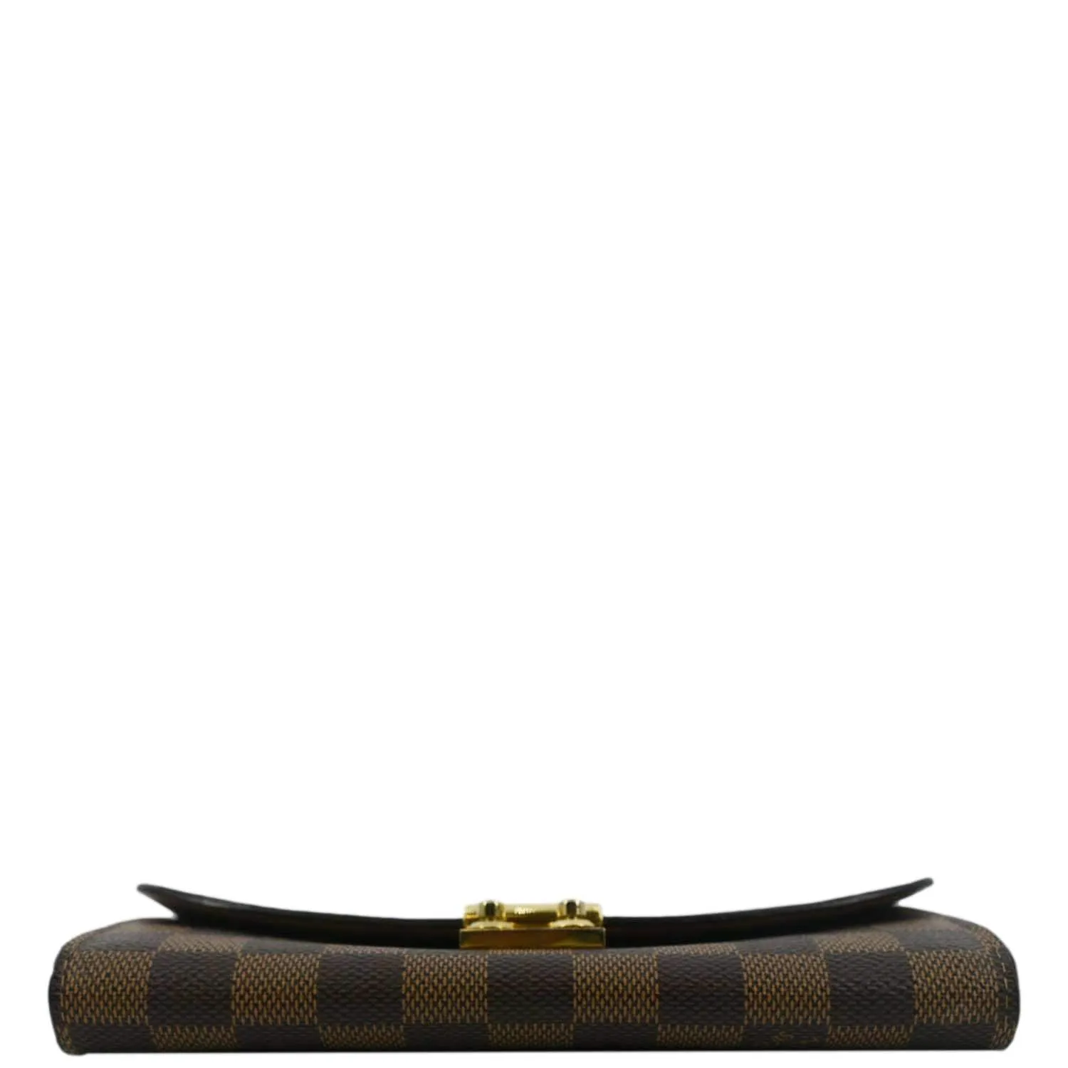LOUIS VUITTON Croisette Damier Ebene Crossbody Chain Wallet Brown