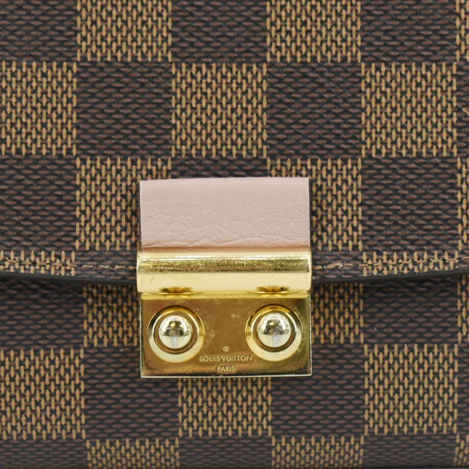 LOUIS VUITTON Croisette Damier Ebene Crossbody Chain Wallet Brown