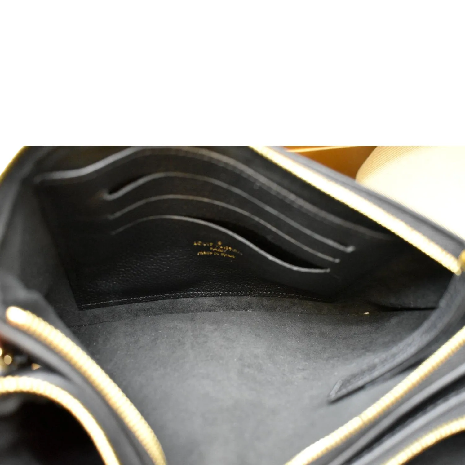 LOUIS VUITTON Double Zip Pochette Monogram Empreinte Crossbody Bag Bicolor
