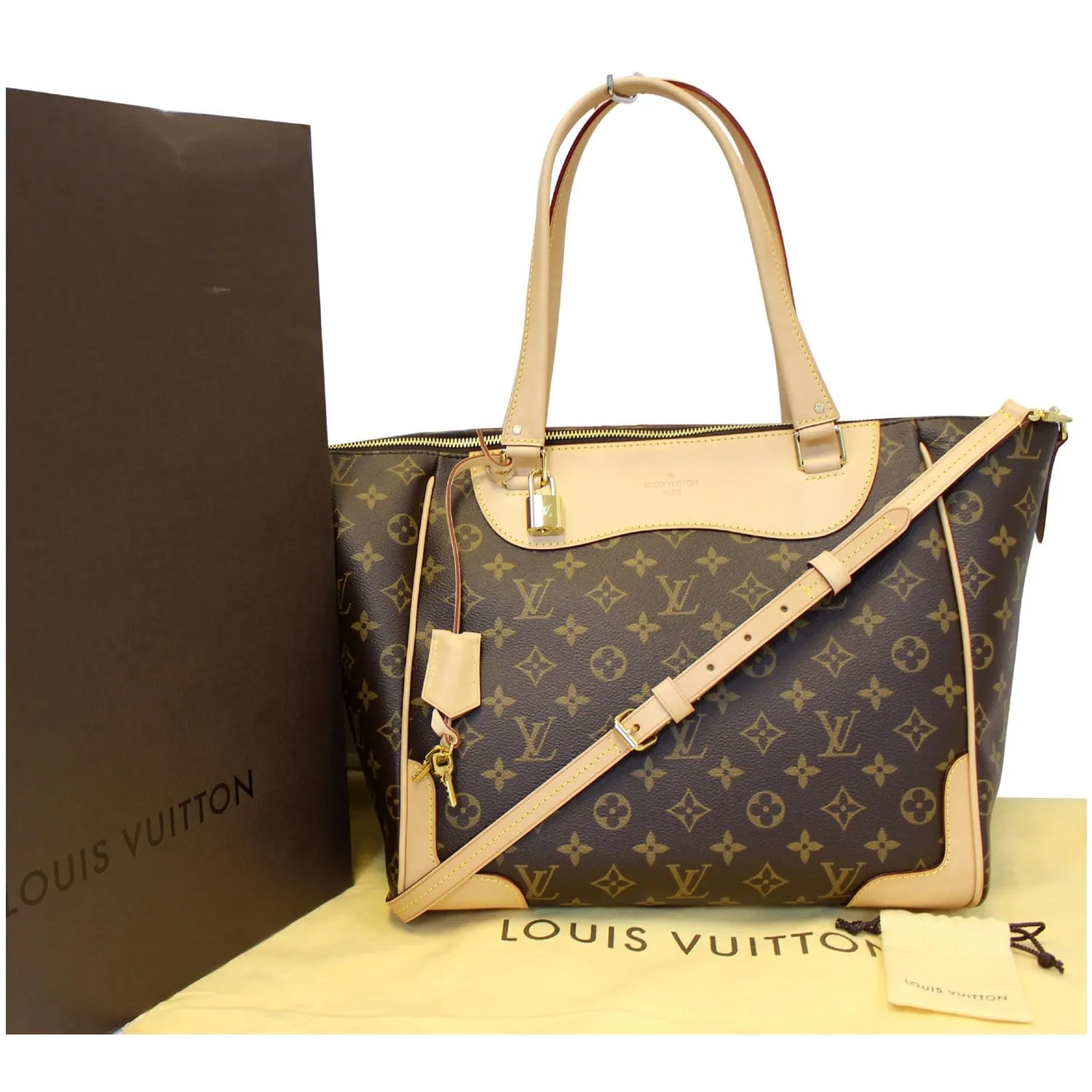 LOUIS VUITTON Estrela MM NM Monogram Canvas Shoulder Bag Brown
