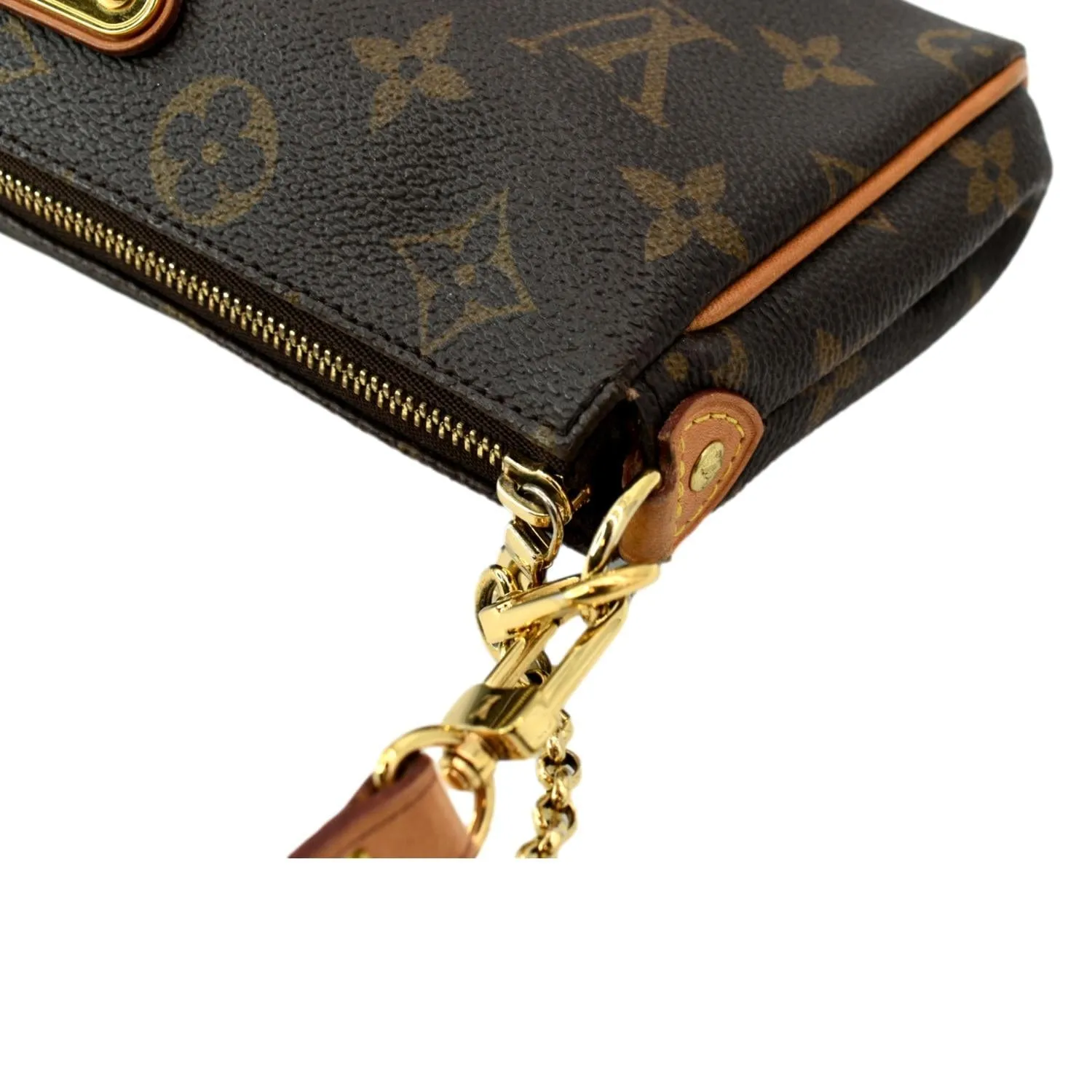 LOUIS VUITTON Eva Monogram Canvas Pochette Crossbody Bag Brown
