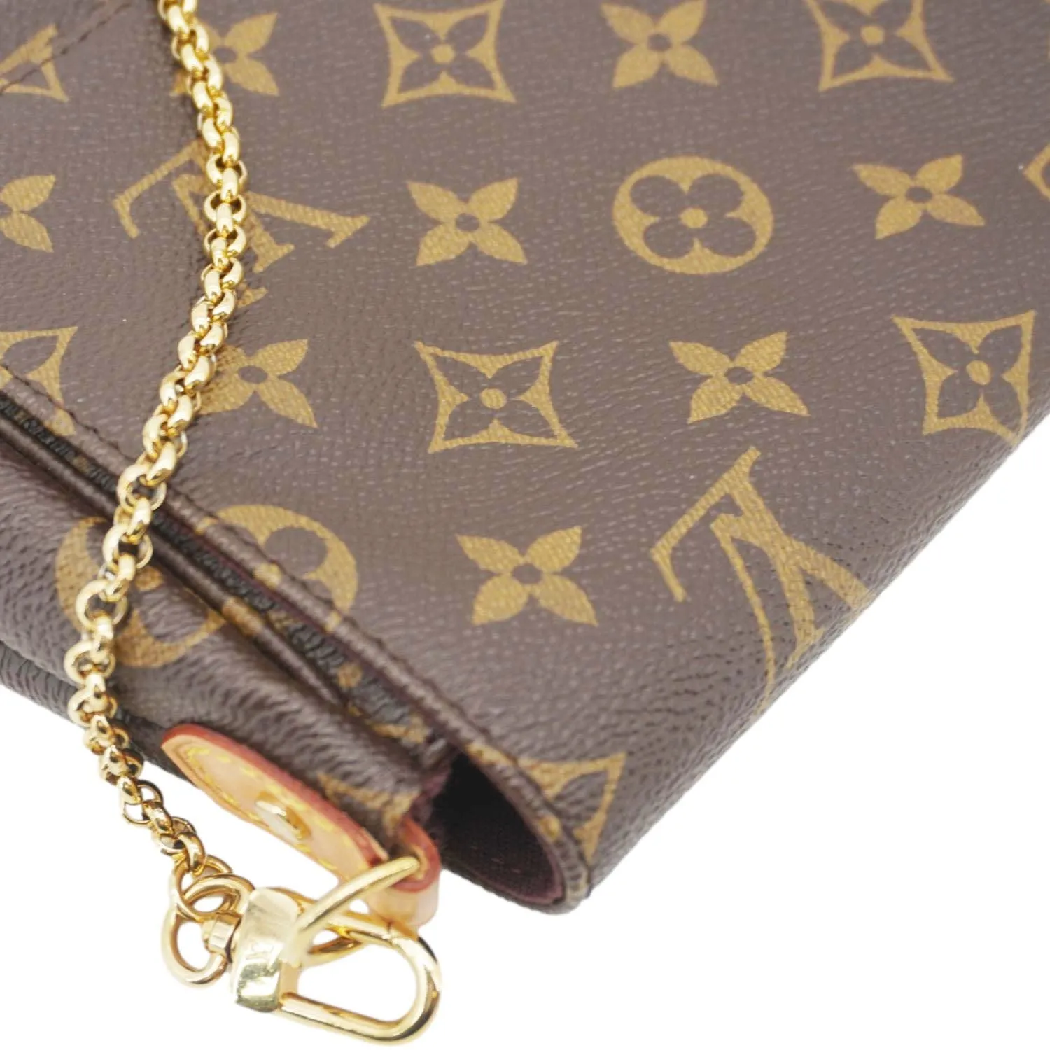 LOUIS VUITTON Favorite MM Monogram Canvas Shoulder Bag Brown