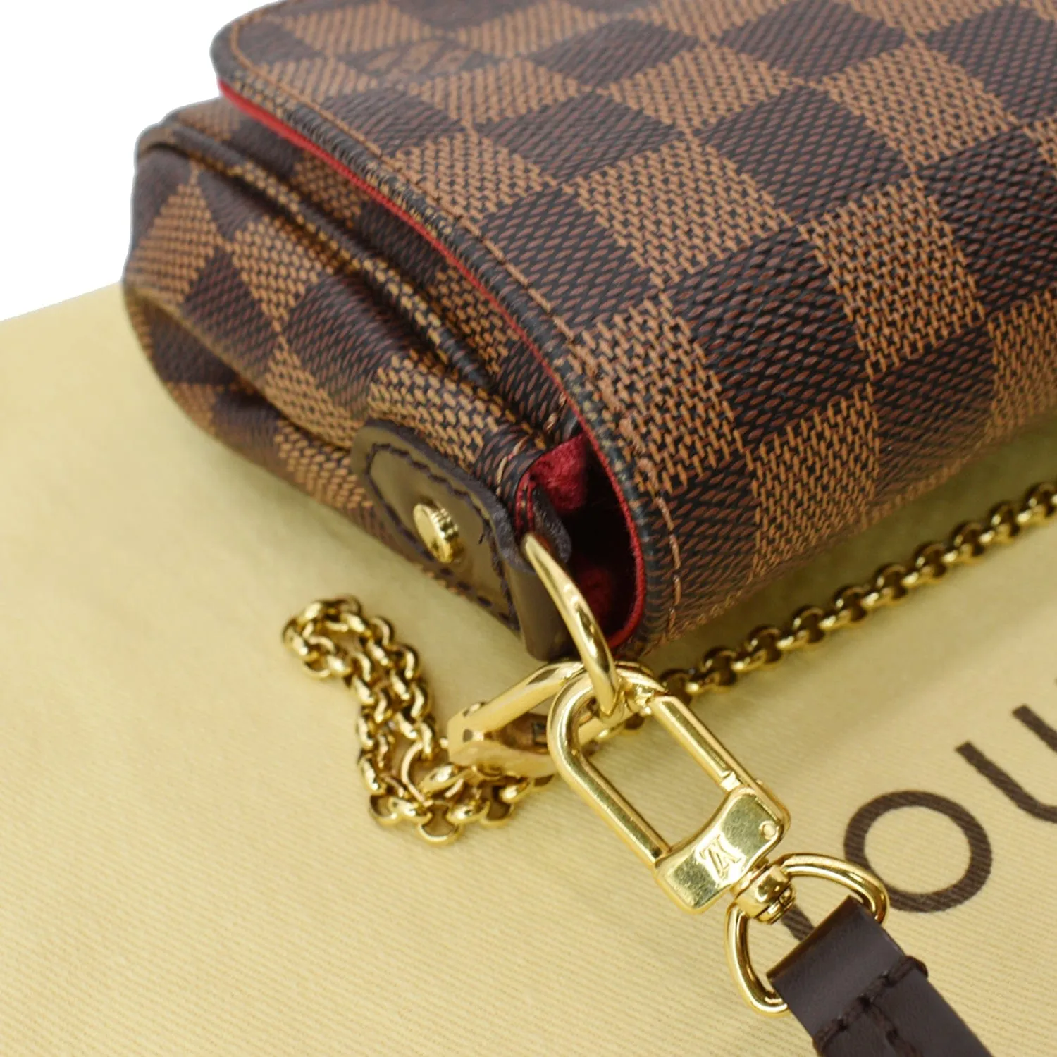 LOUIS VUITTON Favorite PM Damier Ebene Crossbody Bag Brown