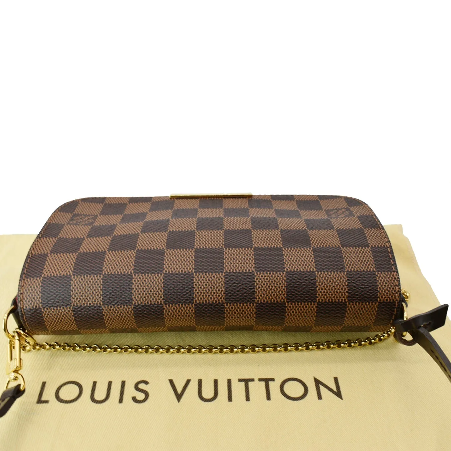 LOUIS VUITTON Favorite PM Damier Ebene Crossbody Bag Brown
