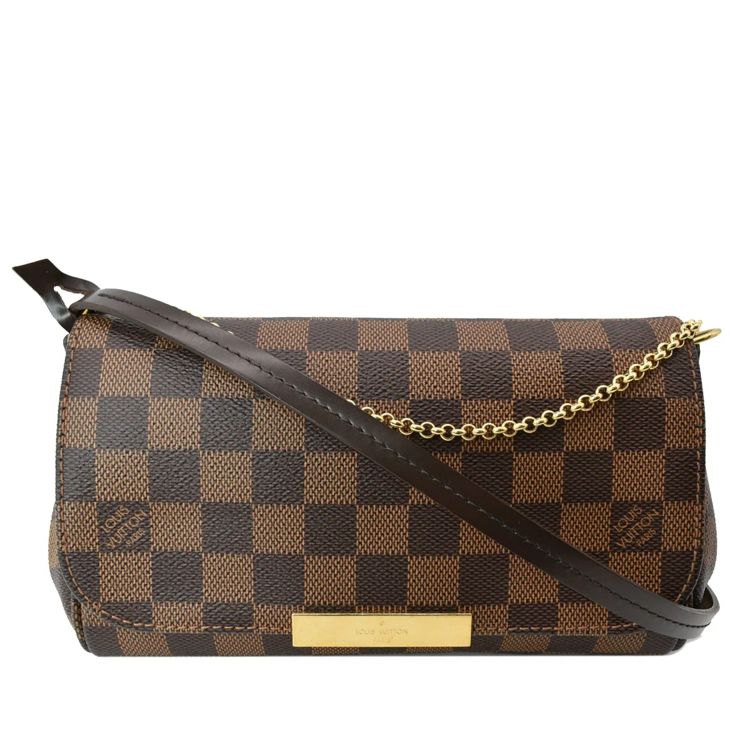 LOUIS VUITTON Favorite PM Damier Ebene Crossbody Bag Brown