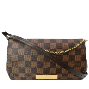 LOUIS VUITTON Favorite PM Damier Ebene Crossbody Bag Brown
