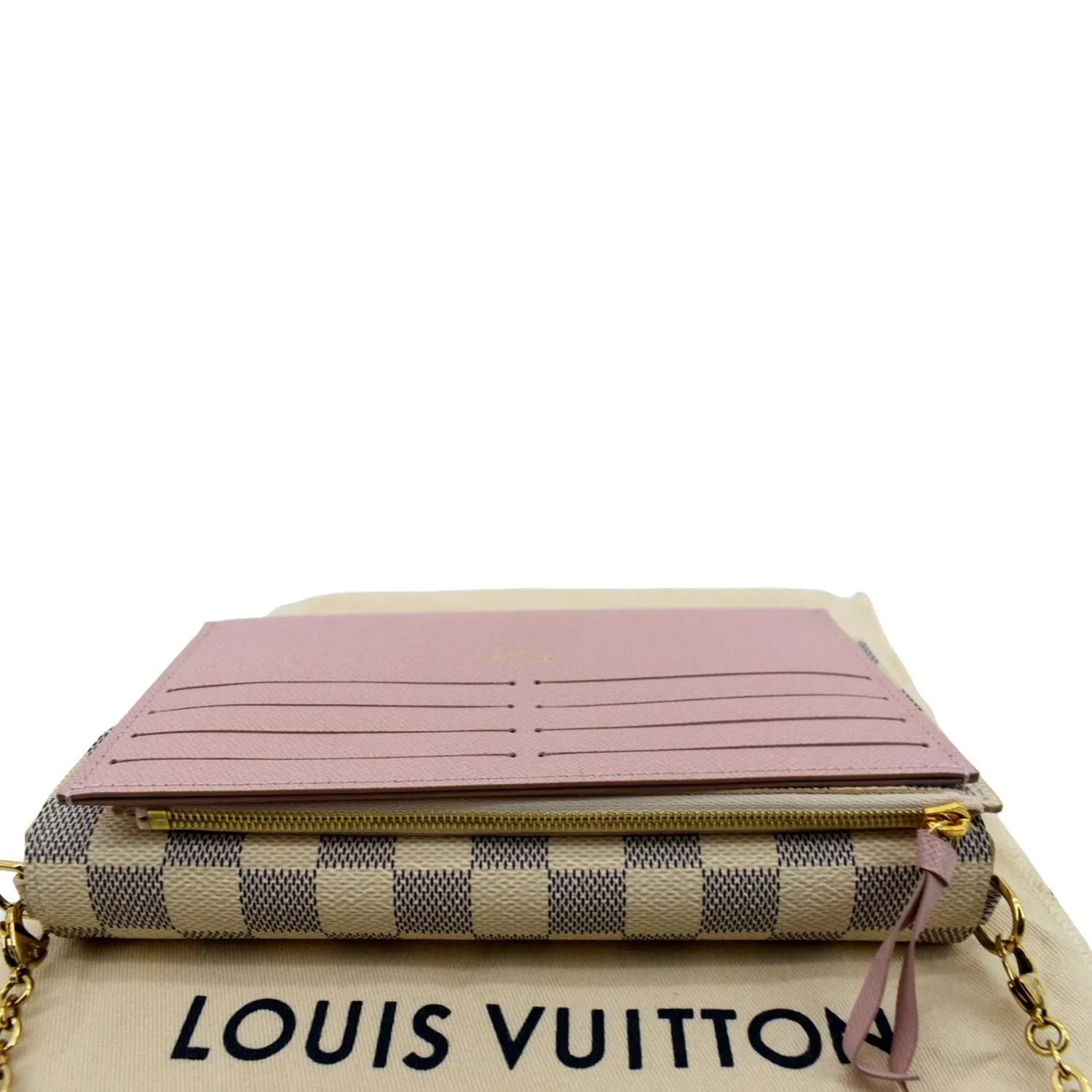 LOUIS VUITTON Felicie Pochette Damier Azur Crossbody Bag White
