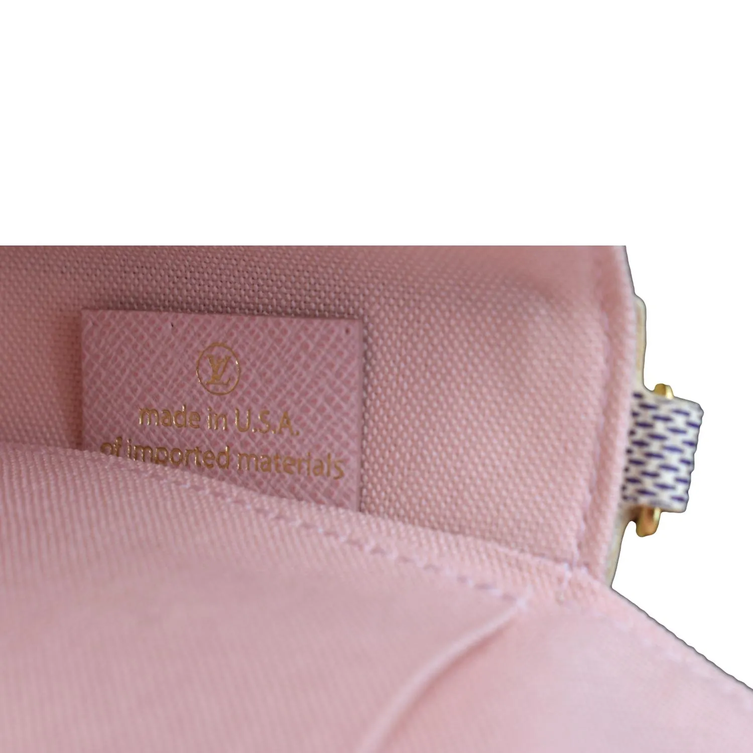 LOUIS VUITTON Felicie Pochette Damier Azur Crossbody Bag White