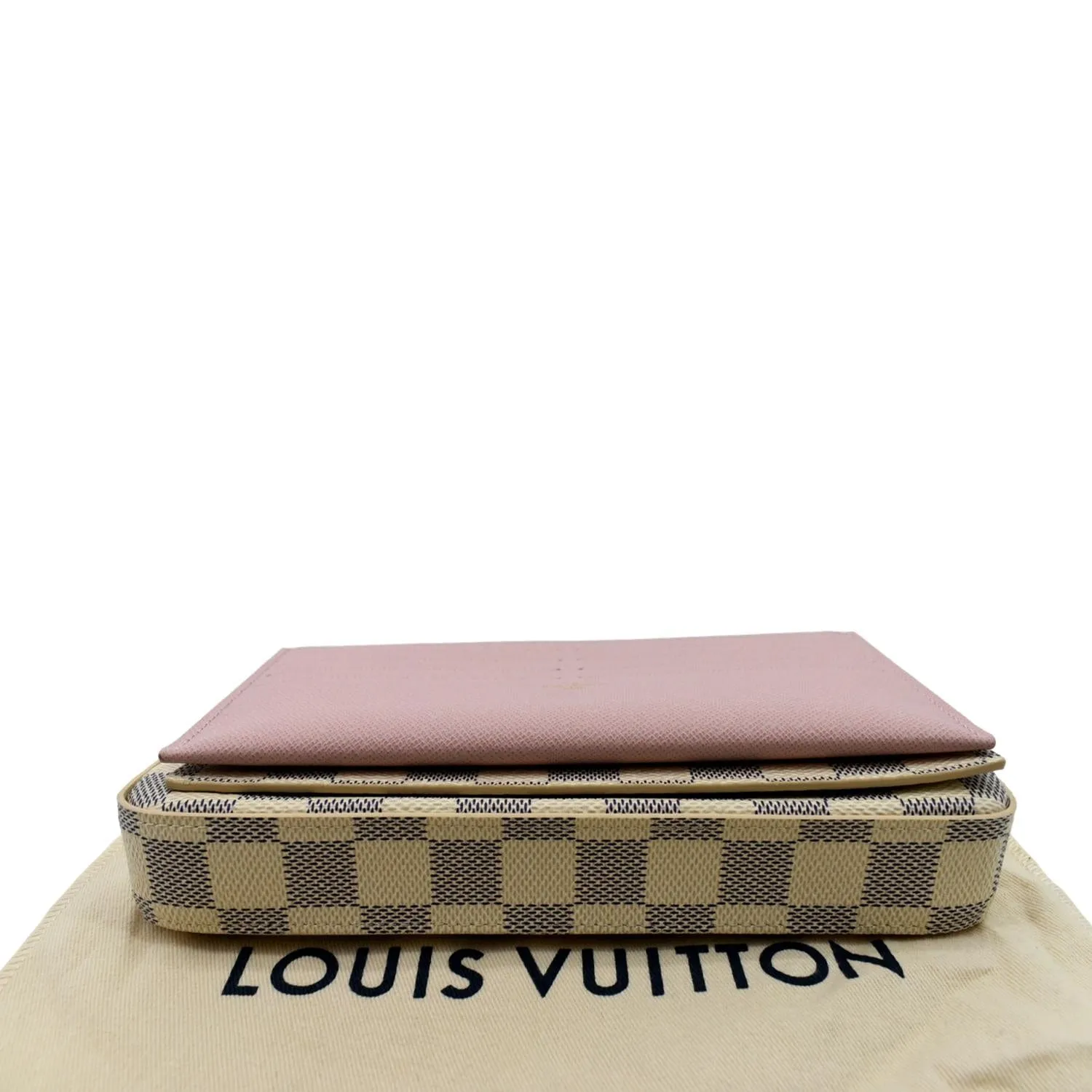 LOUIS VUITTON Felicie Pochette Damier Azur Crossbody Bag White
