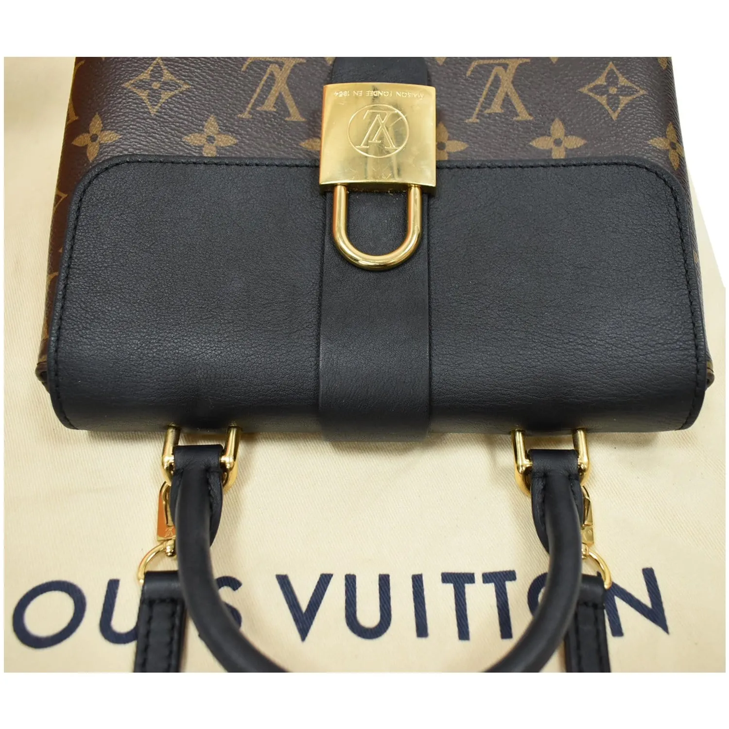 LOUIS VUITTON Locky BB Monogram Canvas Crossbody Bag Brown
