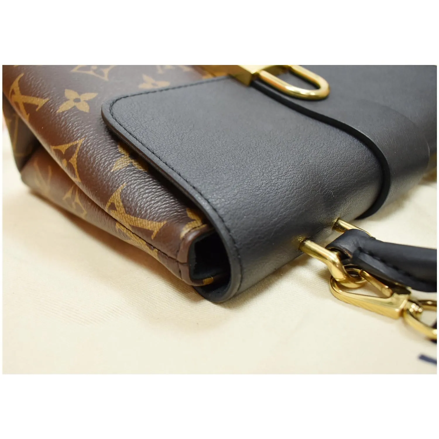 LOUIS VUITTON Locky BB Monogram Canvas Crossbody Bag Brown
