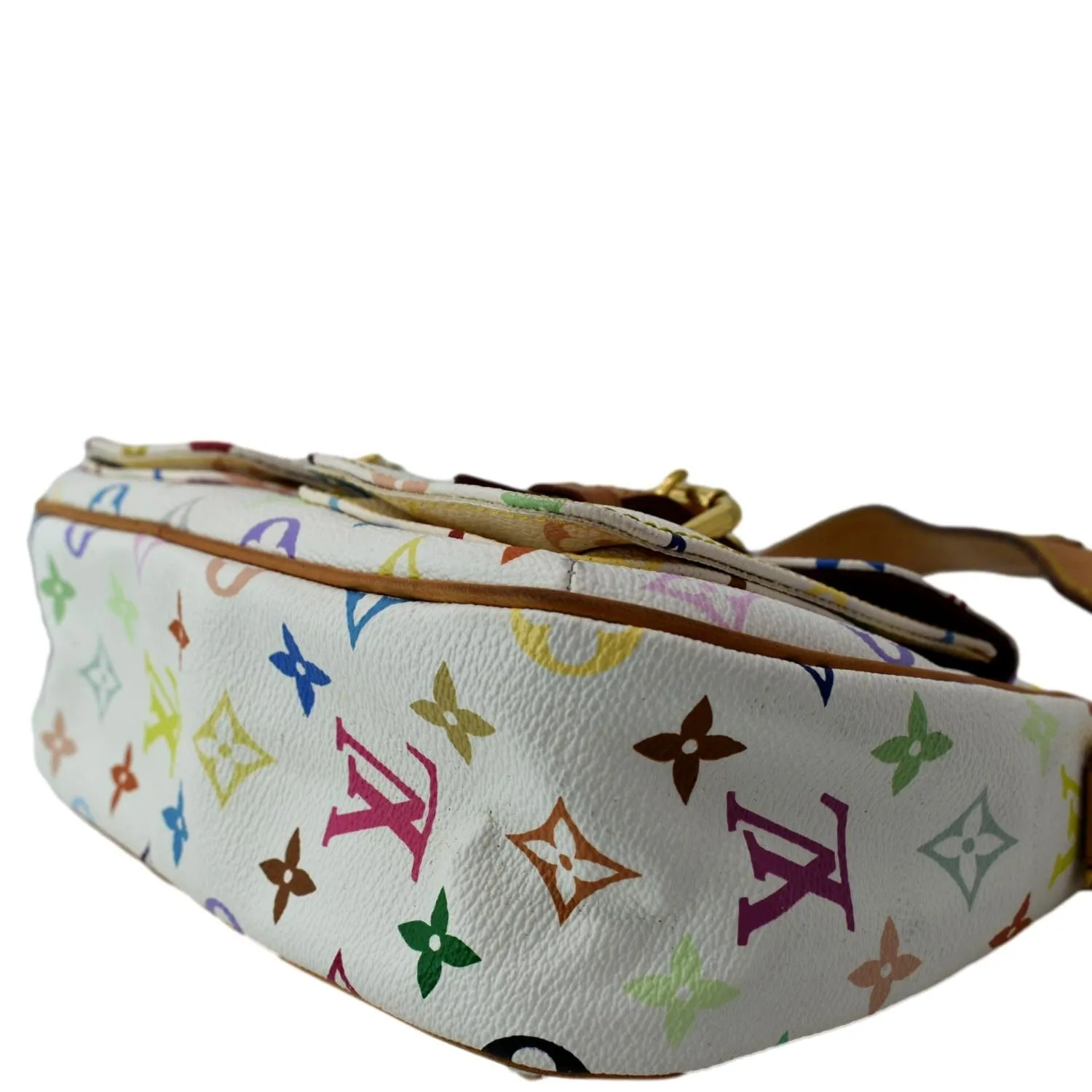 LOUIS VUITTON Lodge PM Monogram Leather Shoulder Bag White