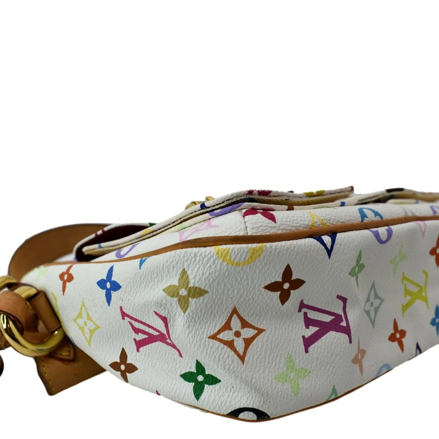 LOUIS VUITTON Lodge PM Monogram Leather Shoulder Bag White