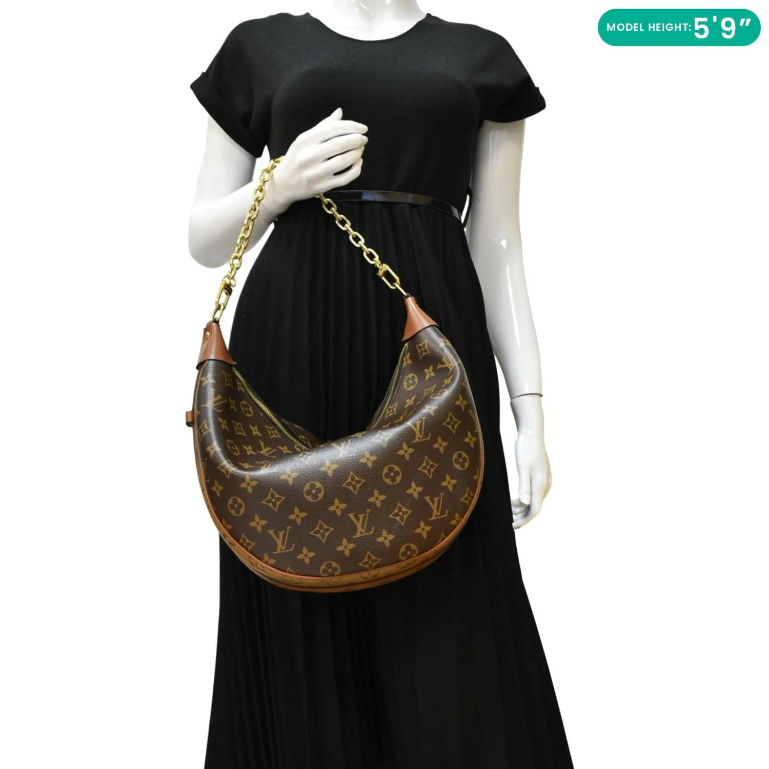 LOUIS VUITTON Loop Reverse Monogram Canvas Shoulder Bag Brown