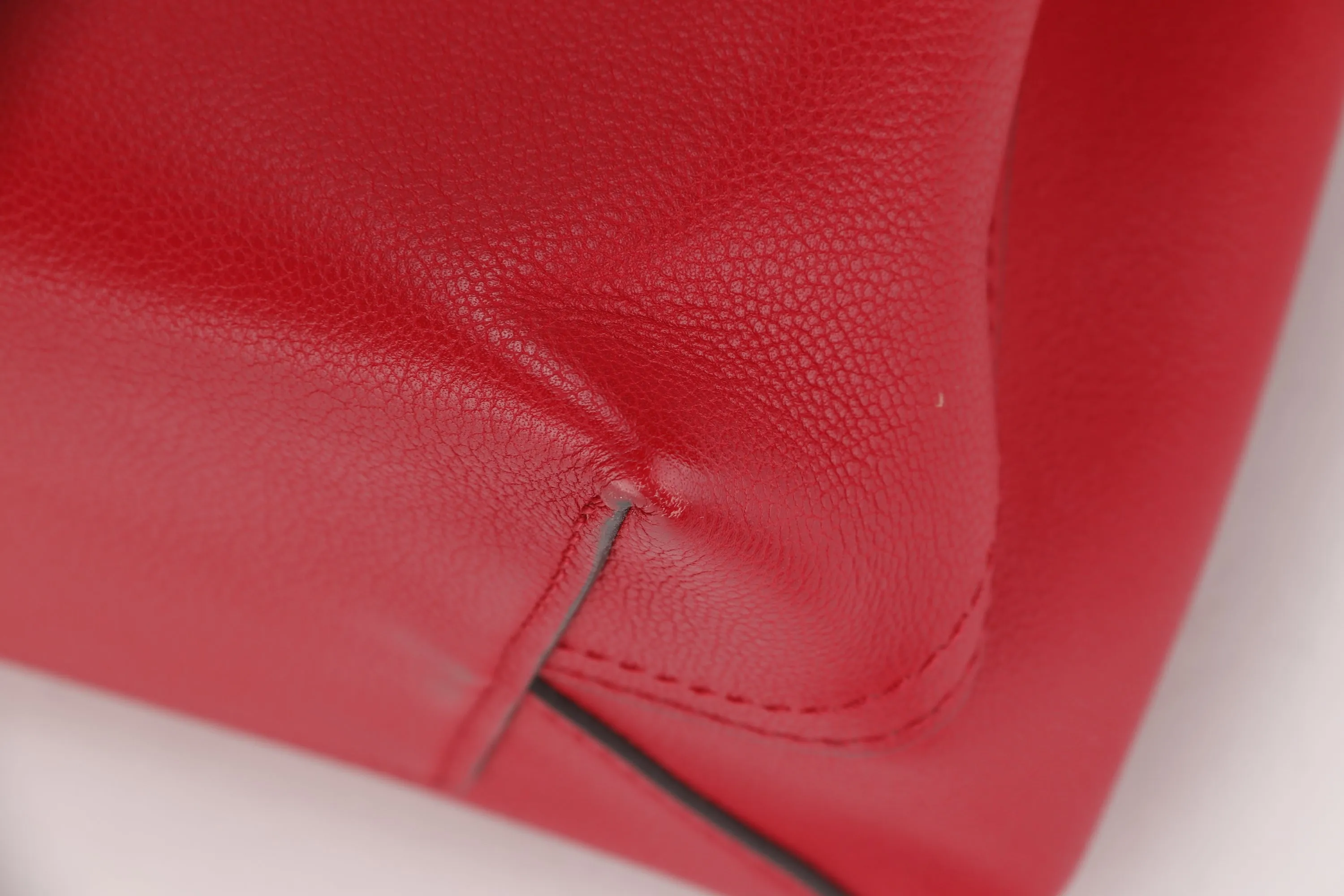 LOUIS VUITTON M51924 VERY ONE HANDLE BAG (AH1158) RED LEATHER SILVER HARDWARE, WITH STRAP & DUST COVER