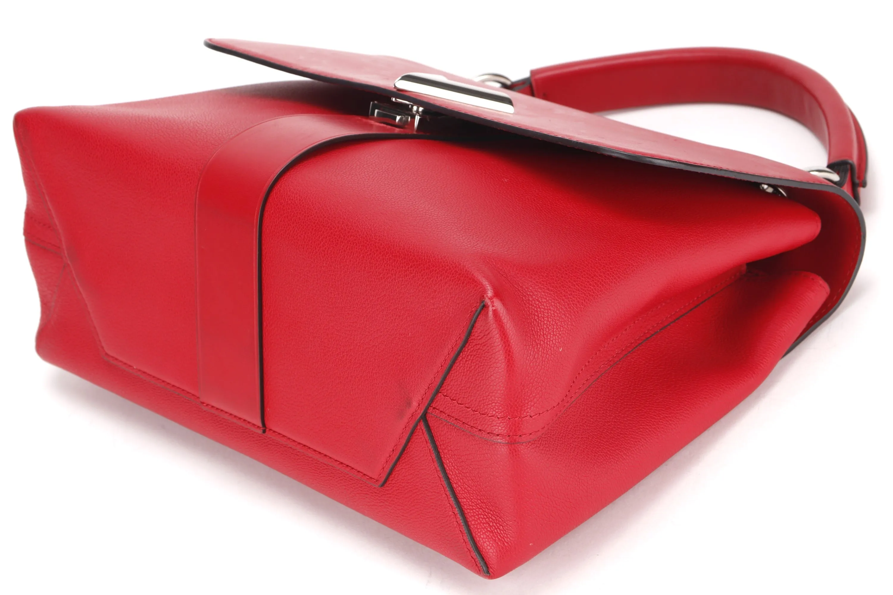 LOUIS VUITTON M51924 VERY ONE HANDLE BAG (AH1158) RED LEATHER SILVER HARDWARE, WITH STRAP & DUST COVER