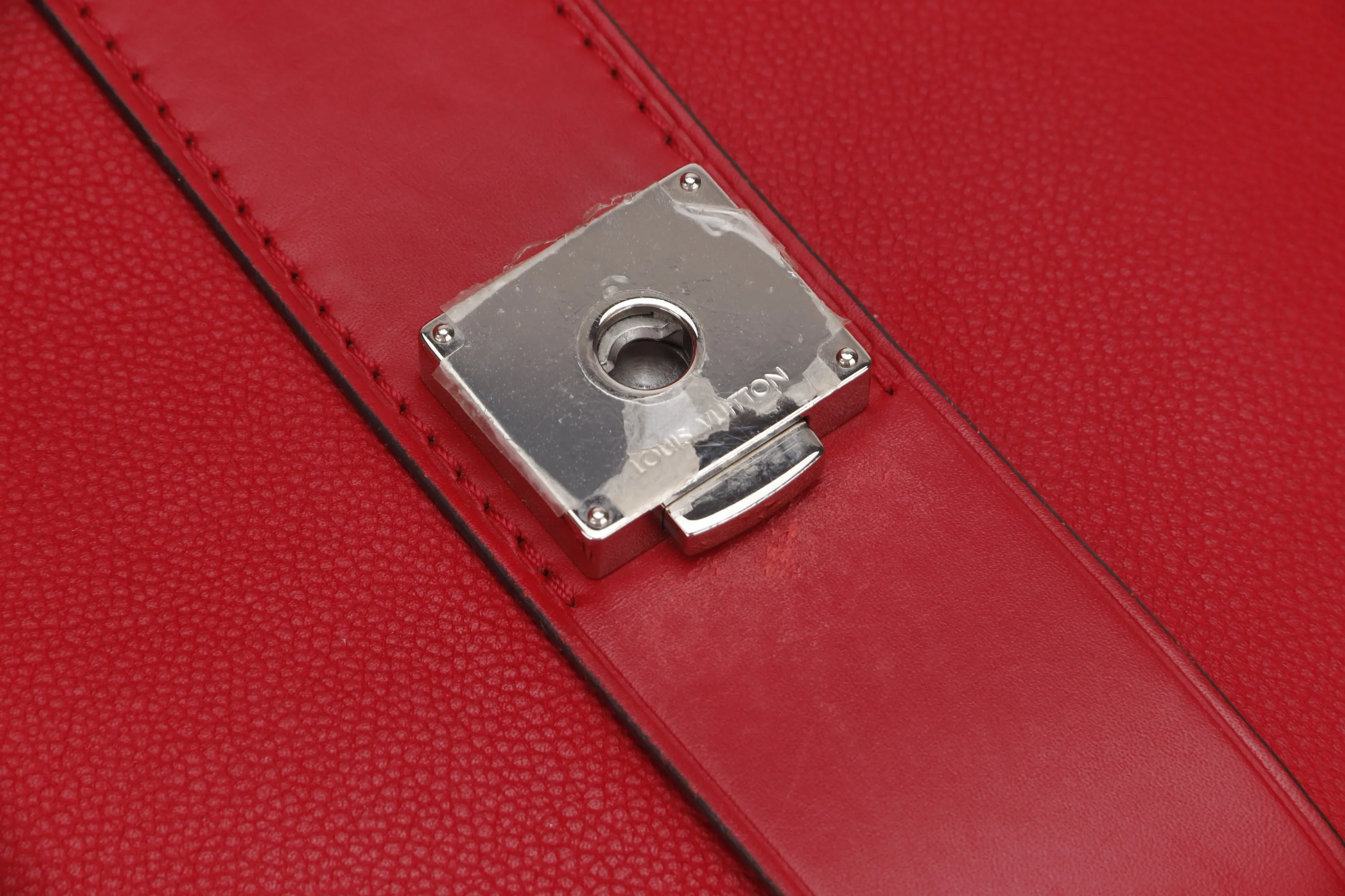 LOUIS VUITTON M51924 VERY ONE HANDLE BAG (AH1158) RED LEATHER SILVER HARDWARE, WITH STRAP & DUST COVER