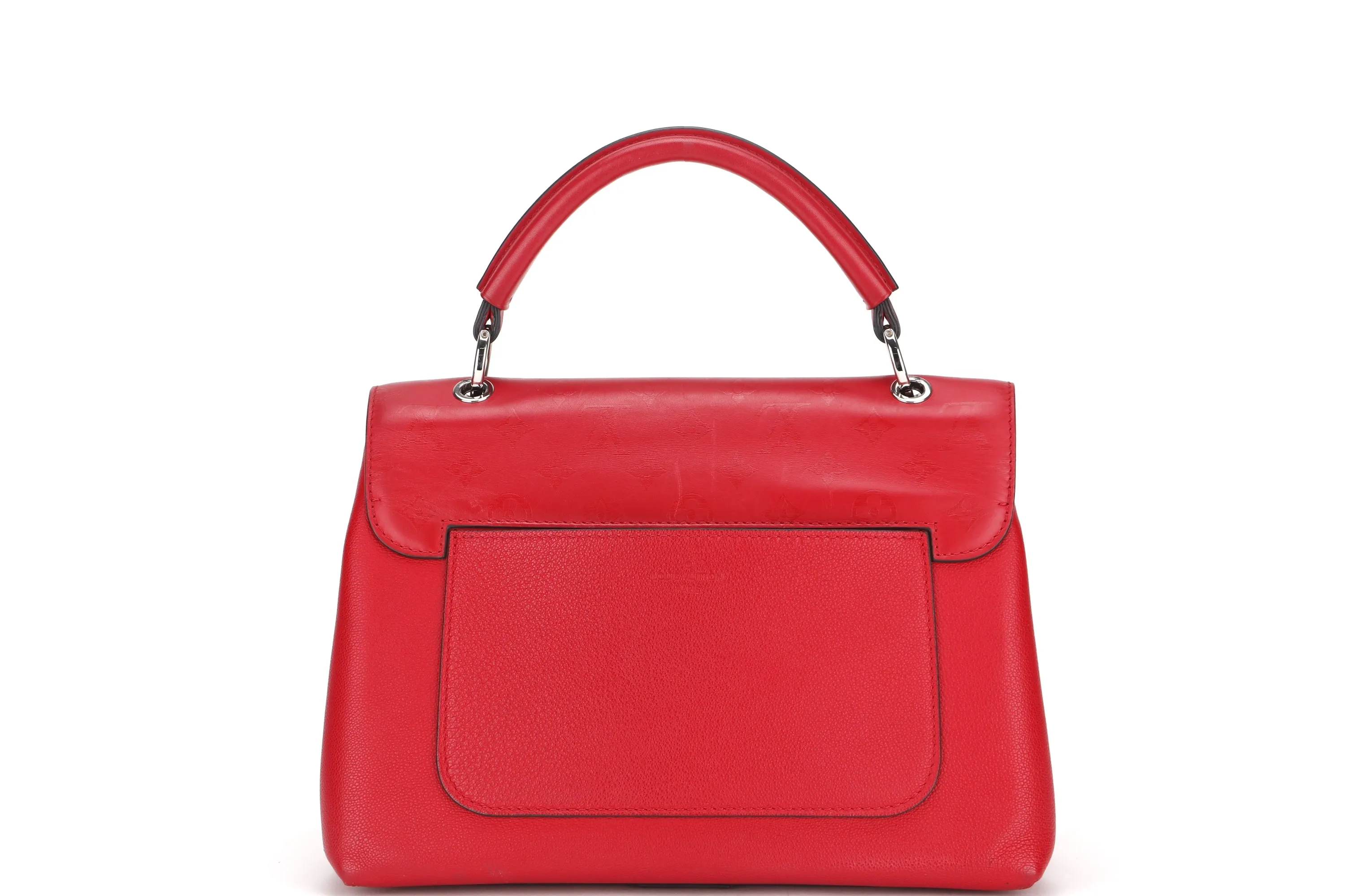 LOUIS VUITTON M51924 VERY ONE HANDLE BAG (AH1158) RED LEATHER SILVER HARDWARE, WITH STRAP & DUST COVER