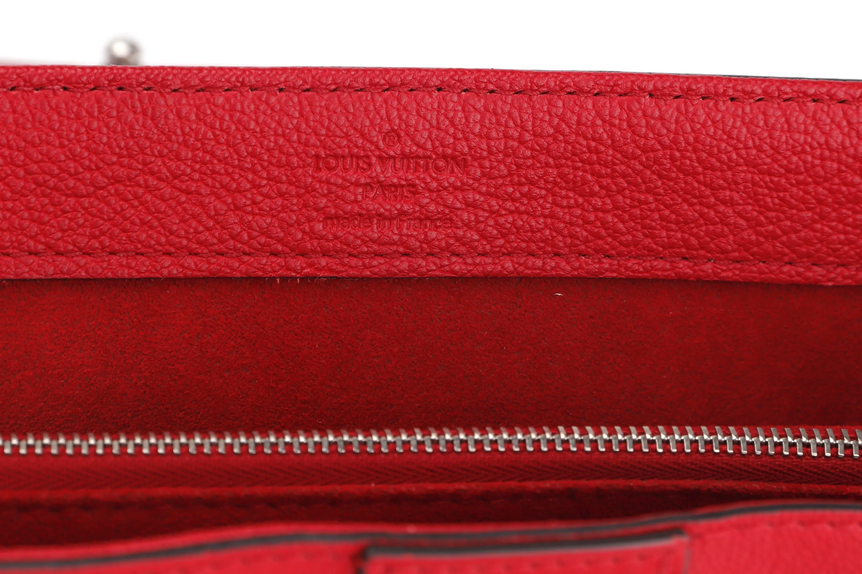 LOUIS VUITTON M51924 VERY ONE HANDLE BAG (AH1158) RED LEATHER SILVER HARDWARE, WITH STRAP & DUST COVER