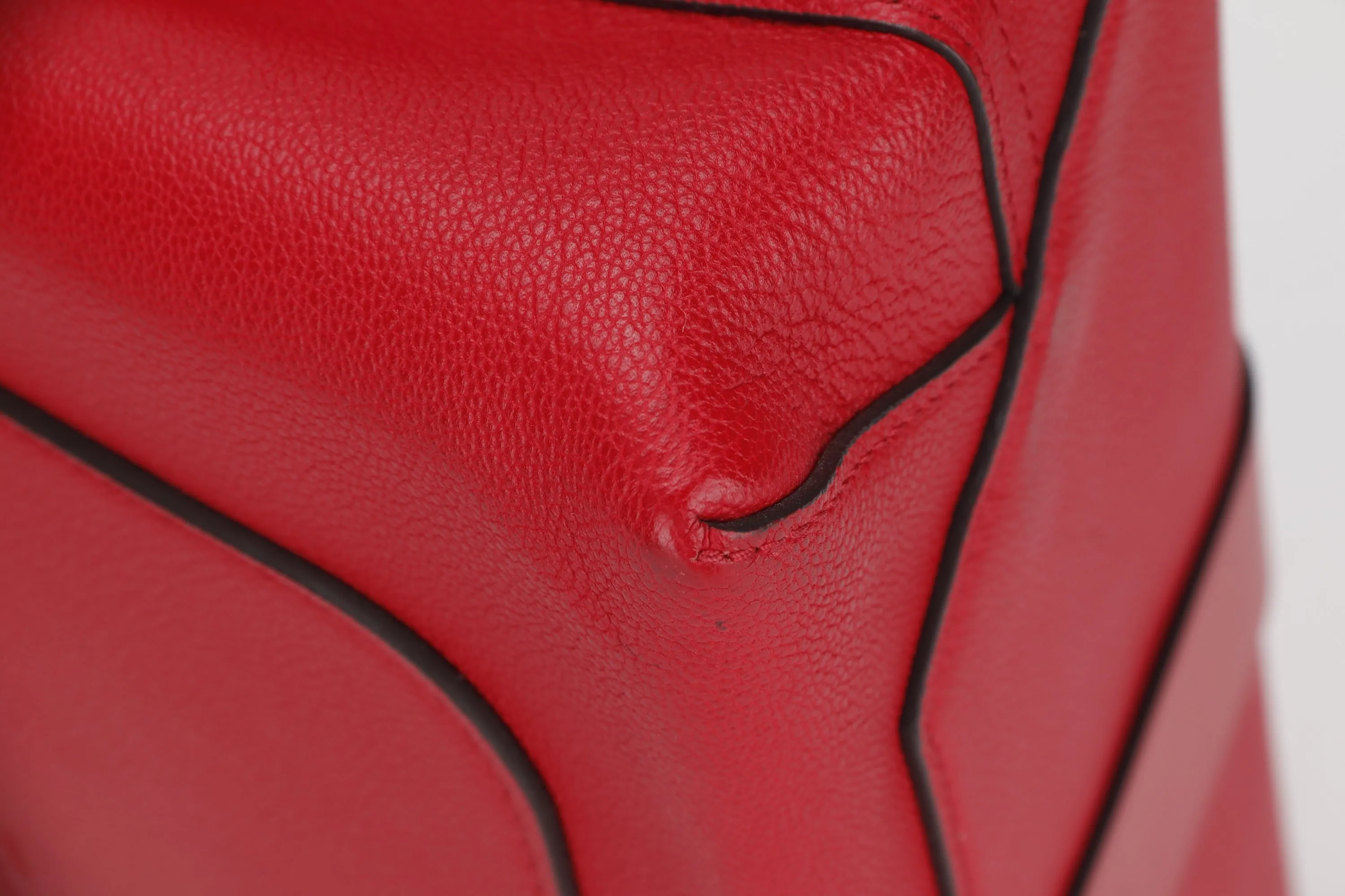 LOUIS VUITTON M51924 VERY ONE HANDLE BAG (AH1158) RED LEATHER SILVER HARDWARE, WITH STRAP & DUST COVER