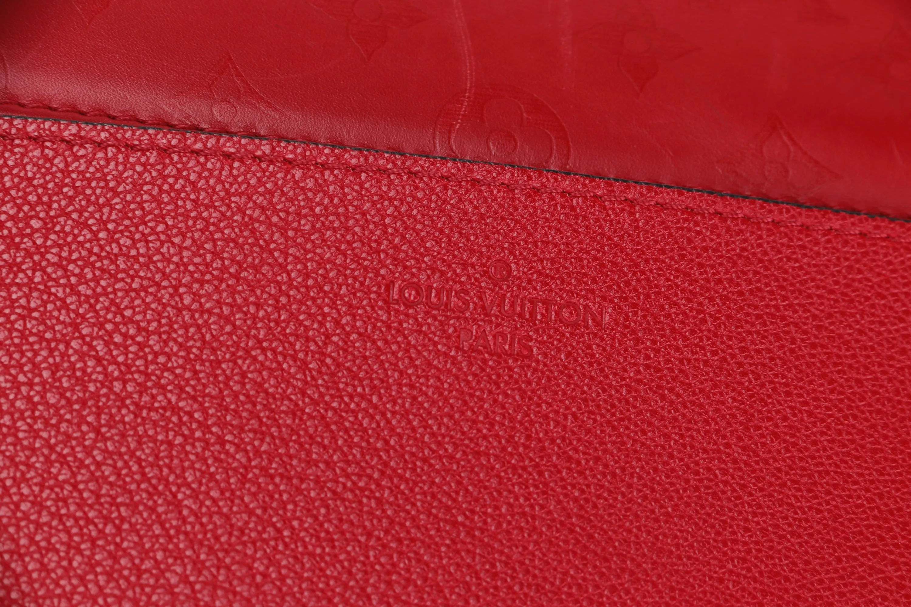 LOUIS VUITTON M51924 VERY ONE HANDLE BAG (AH1158) RED LEATHER SILVER HARDWARE, WITH STRAP & DUST COVER