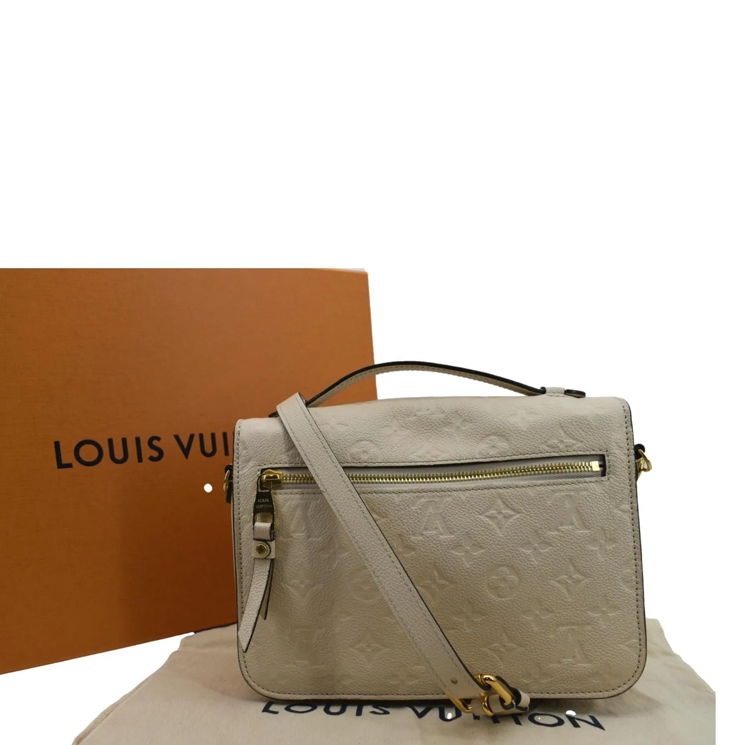 LOUIS VUITTON Metis Pochette Empreinte Leather Crossbody Bag Ivory