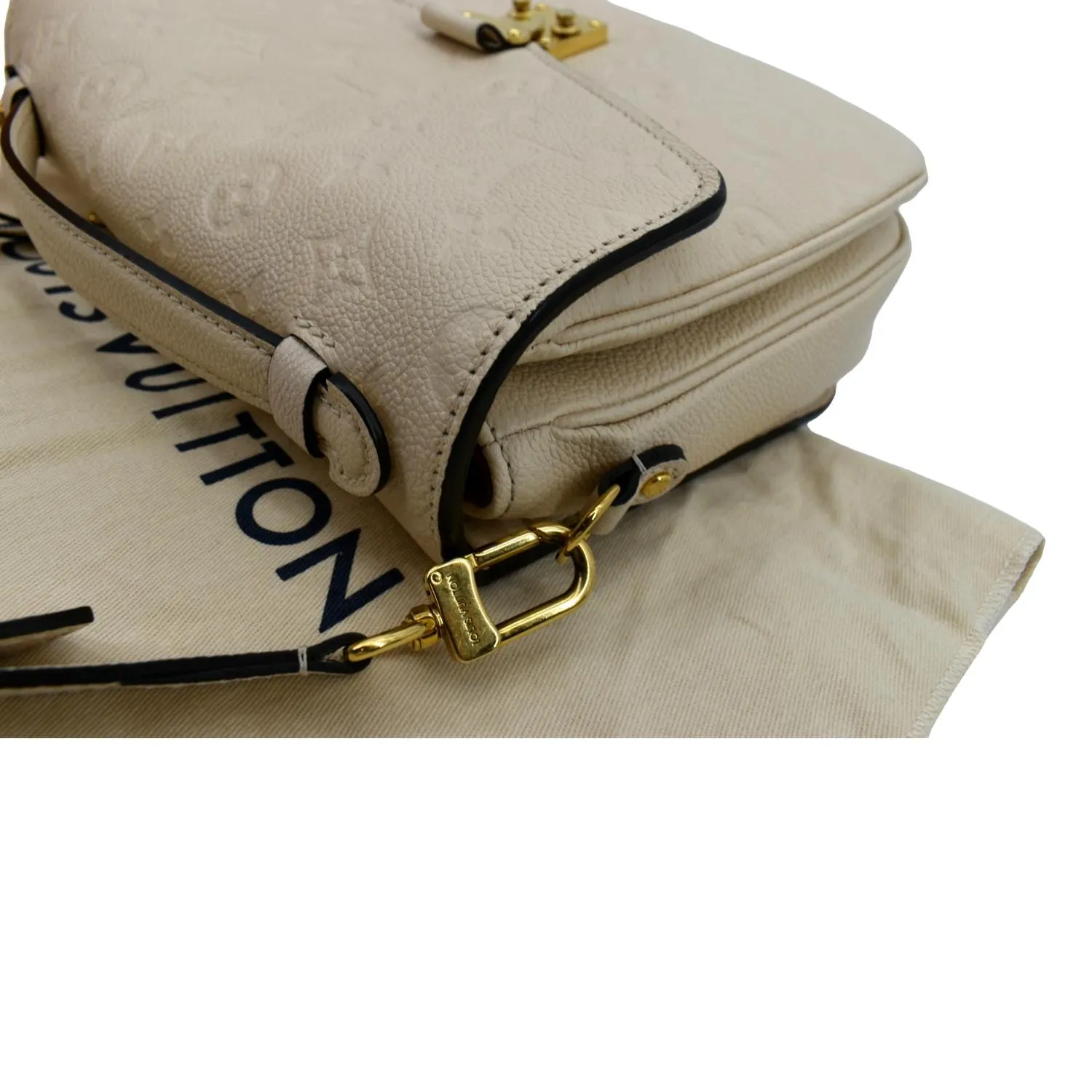 LOUIS VUITTON Metis Pochette Empreinte Leather Crossbody Bag Ivory
