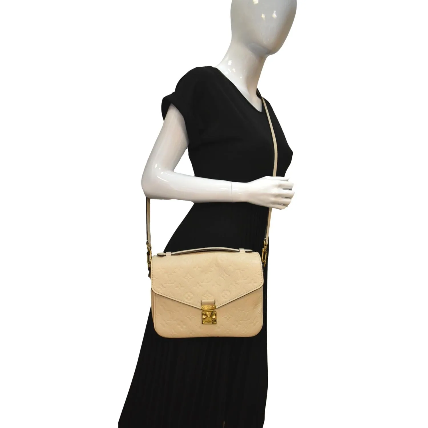 LOUIS VUITTON Metis Pochette Empreinte Leather Crossbody Bag Ivory