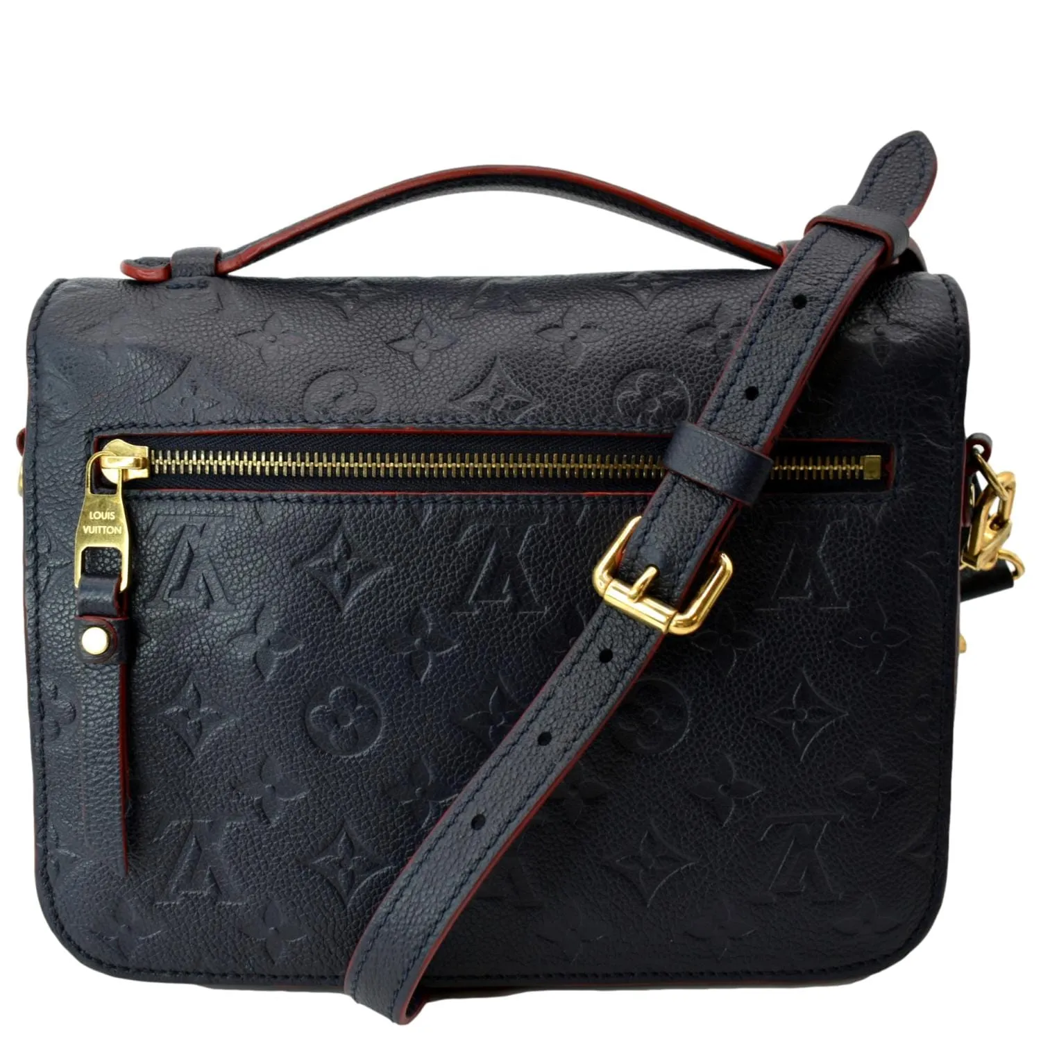 LOUIS VUITTON Metis Pochette Empreinte Leather Crossbody Bag Navy Blue