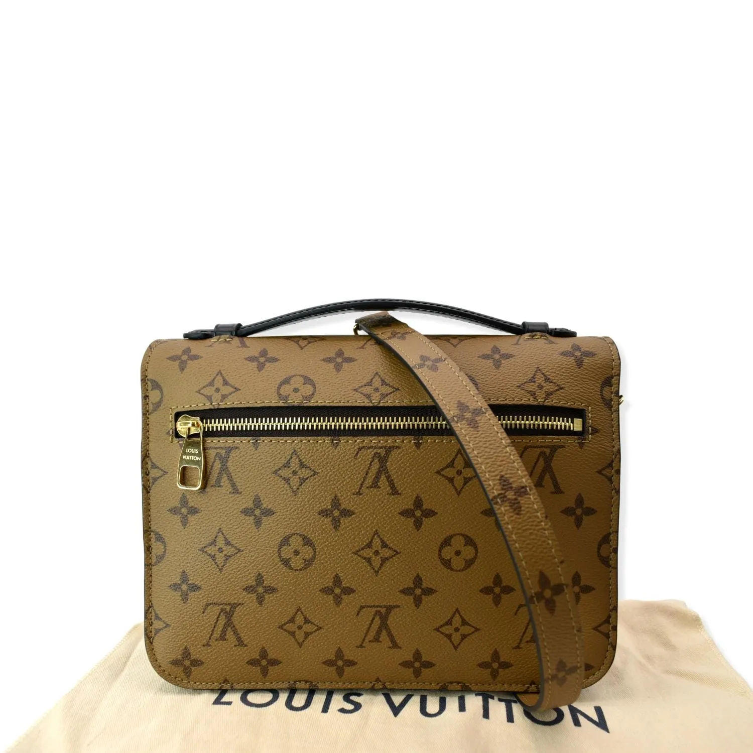 LOUIS VUITTON Metis Pochette Reverse Monogram Canvas Crossbody Bag Brown