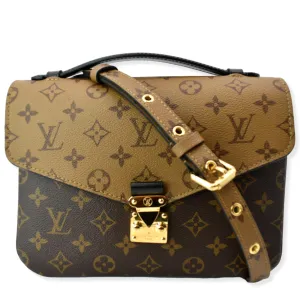 LOUIS VUITTON Metis Pochette Reverse Monogram Canvas Crossbody Bag Brown
