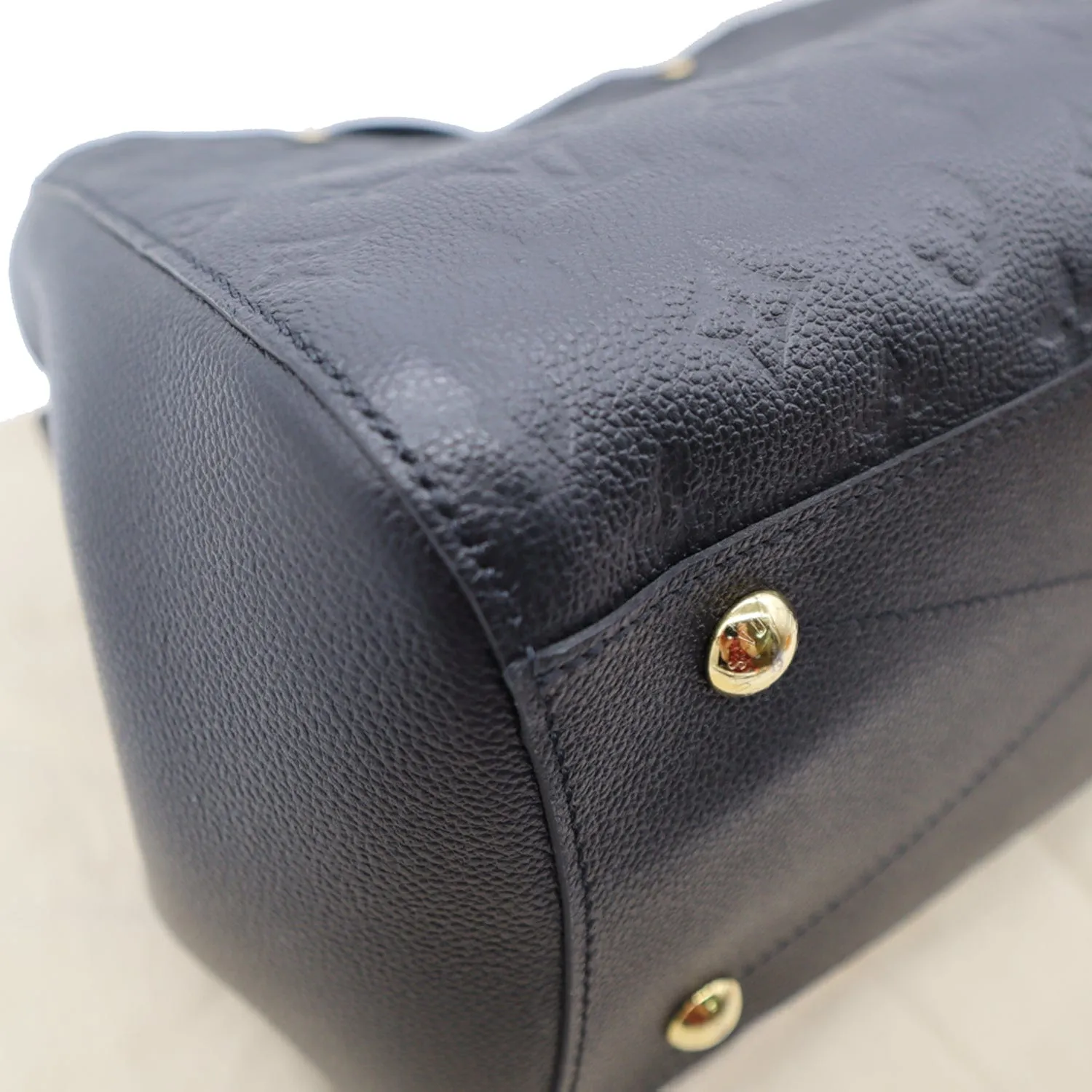 LOUIS VUITTON Montaigne GM Empreinte Leather Shoulder Bag Black