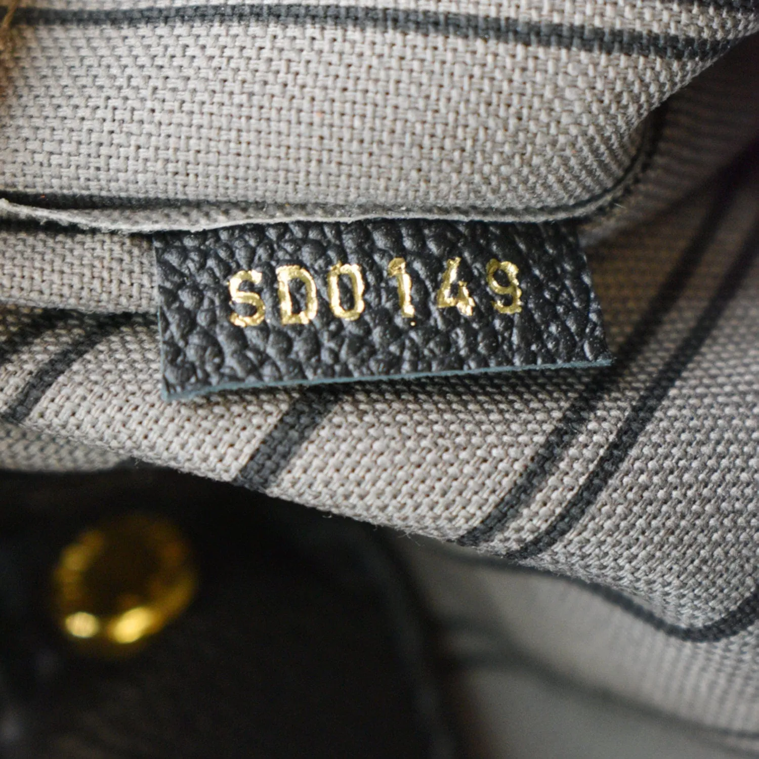 LOUIS VUITTON Montaigne GM Empreinte Leather Shoulder Bag Black