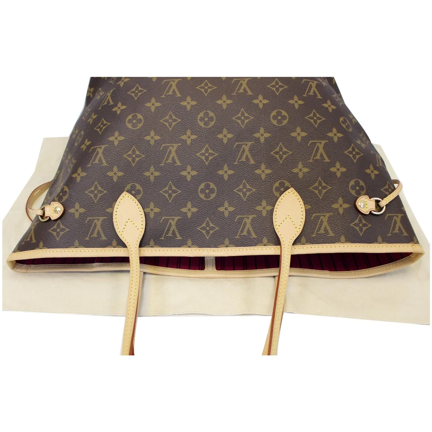 LOUIS VUITTON Neverfull MM Monogram Canvas Tote Shoulder Bag Brown