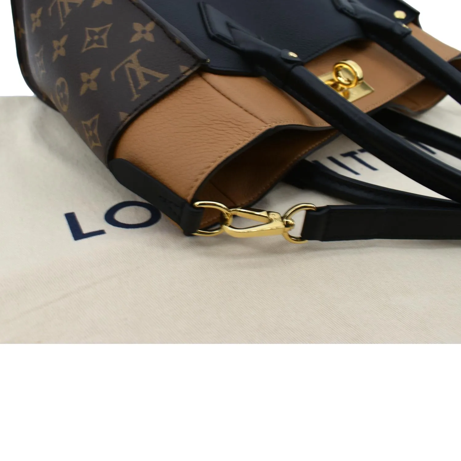 LOUIS VUITTON On My Side MM Calfskin Monogram Shoulder Bag Black