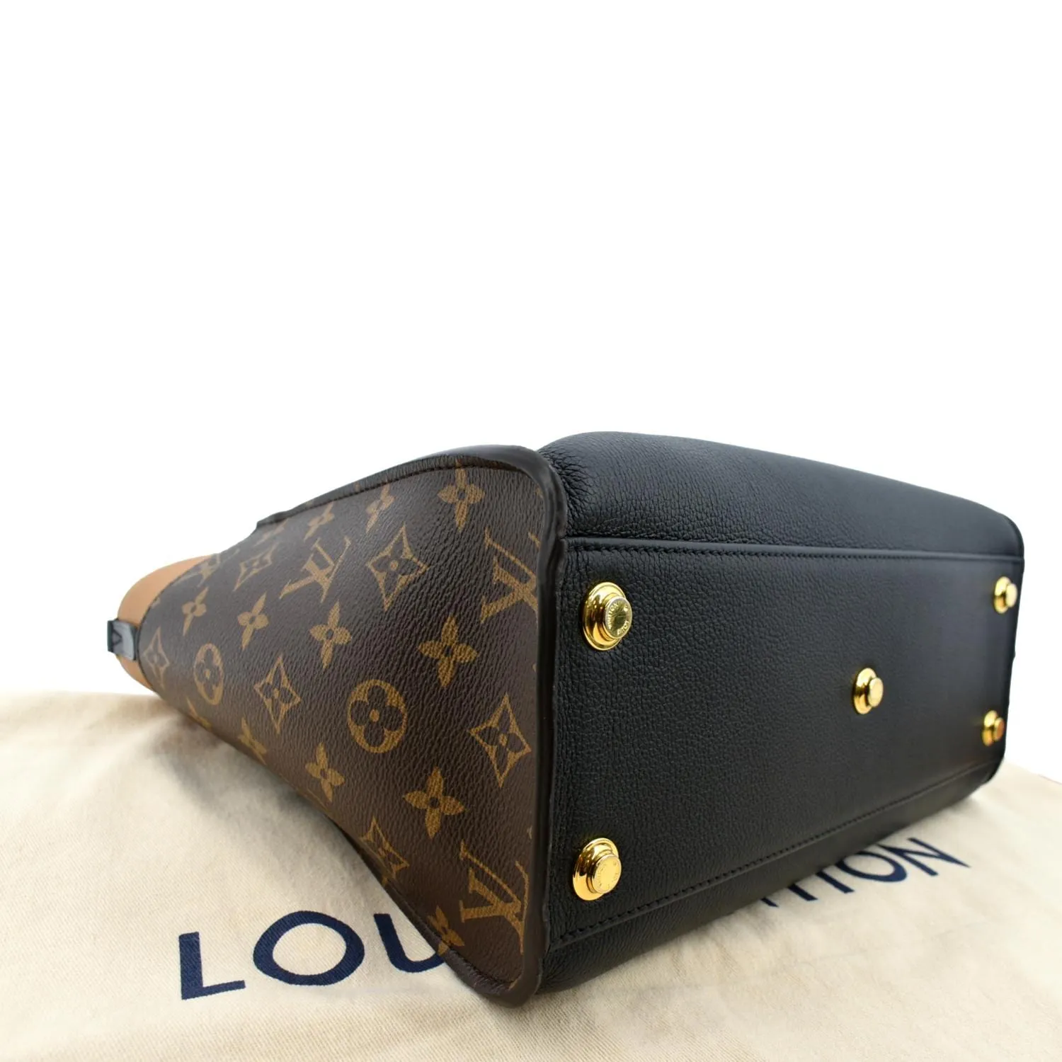 LOUIS VUITTON On My Side MM Calfskin Monogram Shoulder Bag Black