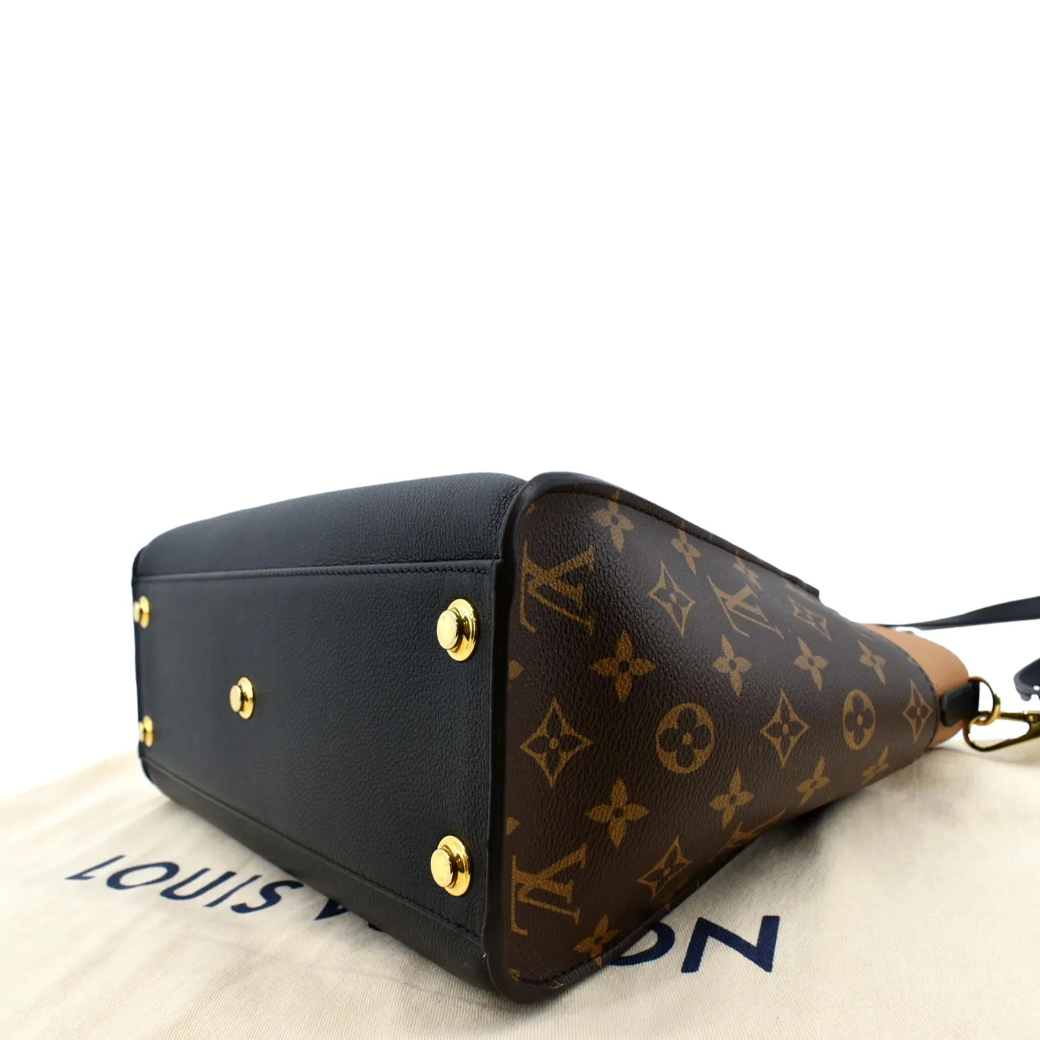 LOUIS VUITTON On My Side MM Calfskin Monogram Shoulder Bag Black
