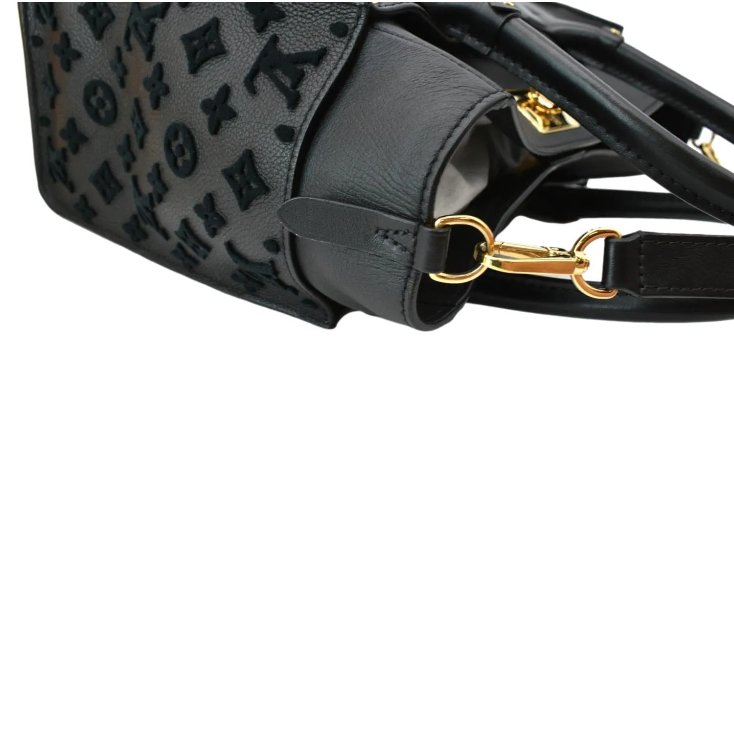 LOUIS VUITTON On My Side MM Calfskin Monogram Shoulder Bag Black