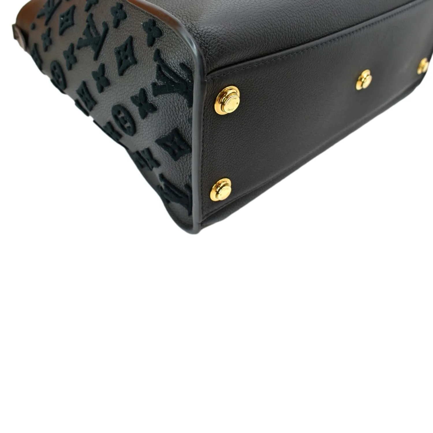 LOUIS VUITTON On My Side MM Calfskin Monogram Shoulder Bag Black